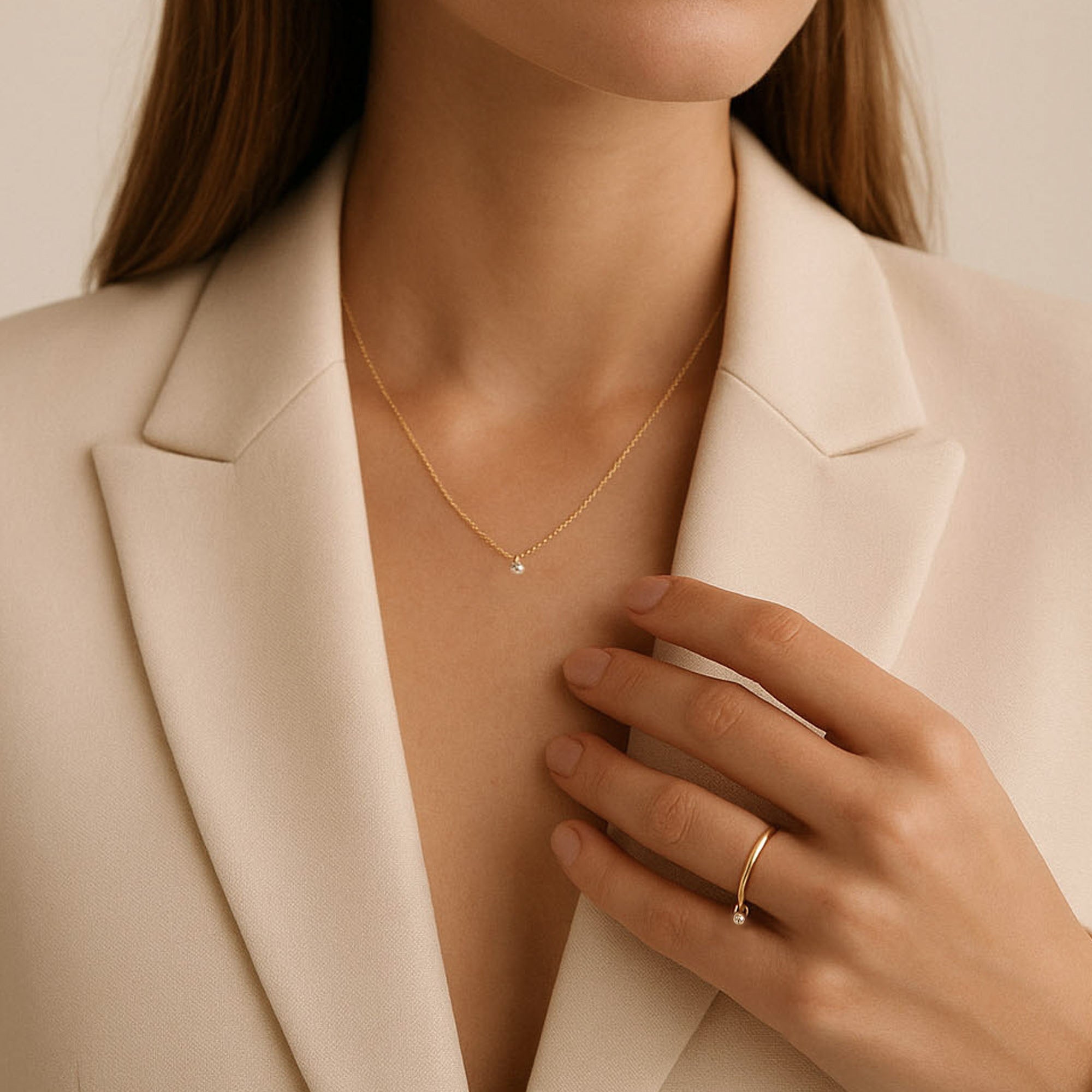 Oogverblindende Diamant - 9k Ketting