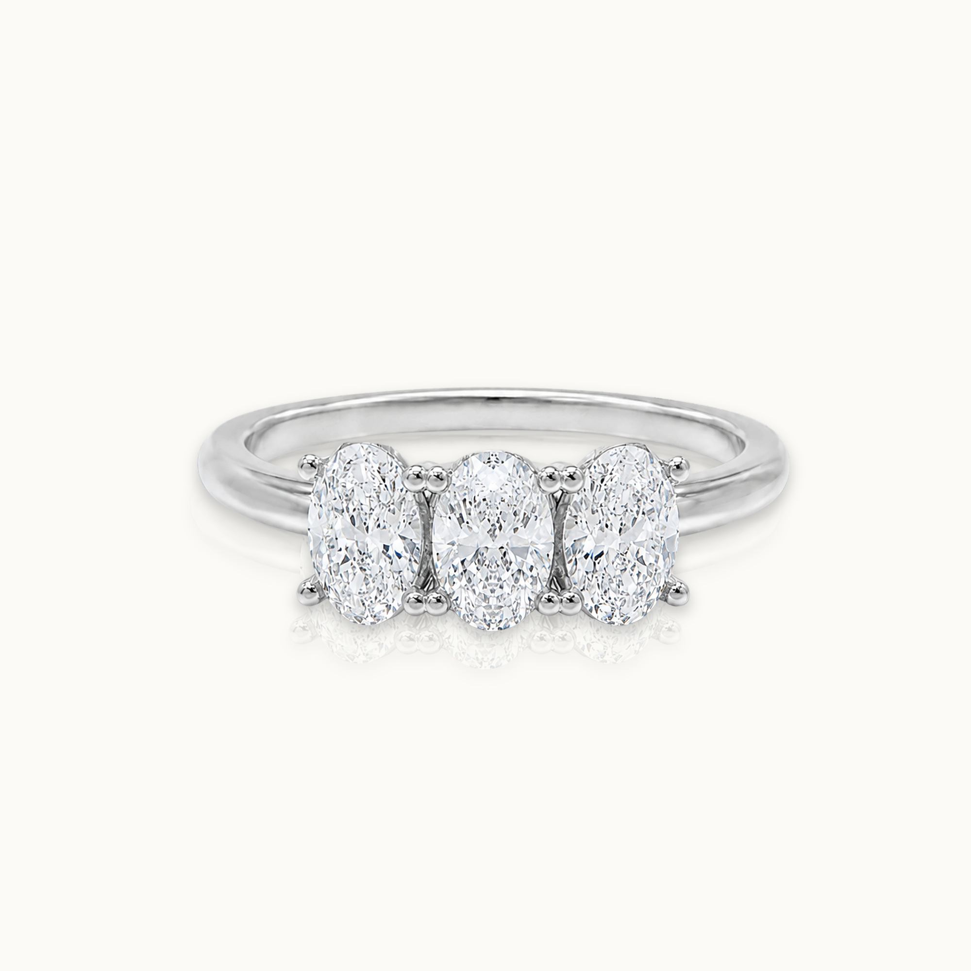 Drievoudige ovale diamant - 14-karaats gouden ring met 1,2 karaat diamant