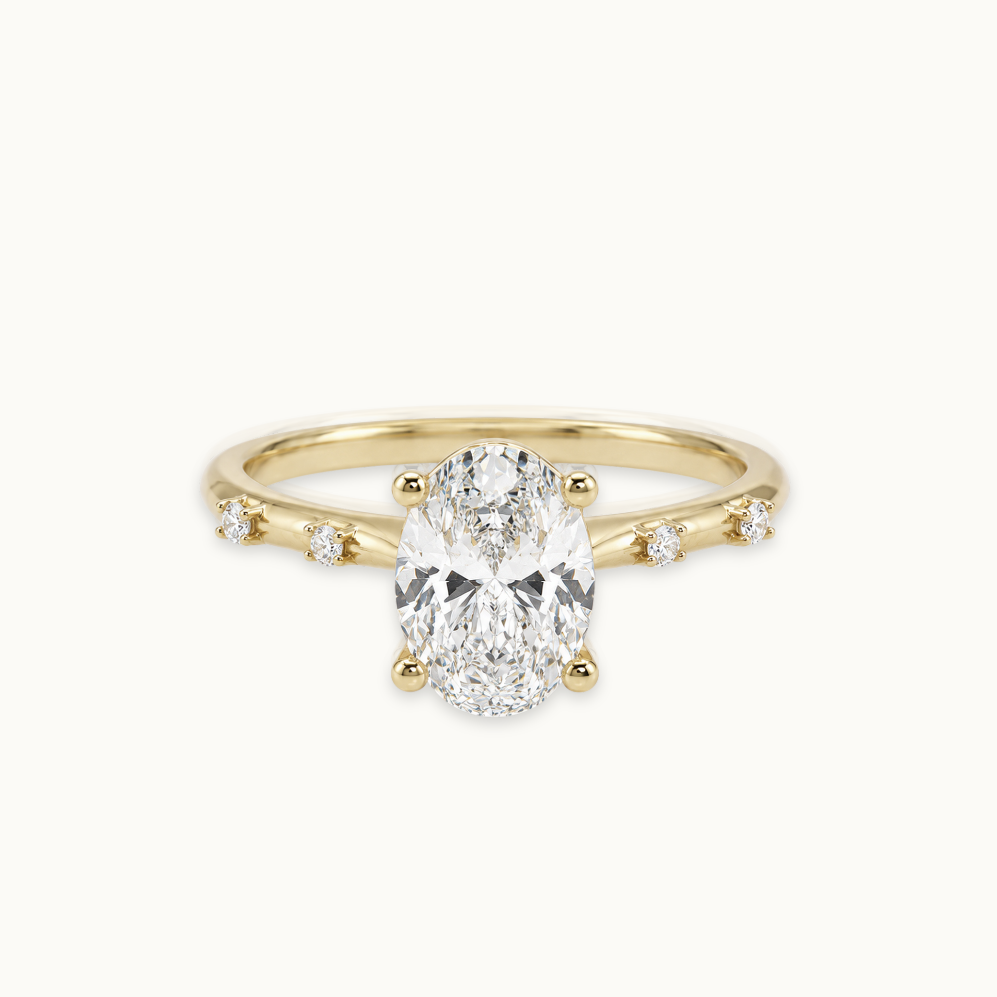 True Love 2,1 karaat - 14-karaats gouden ovale diamanten ring
