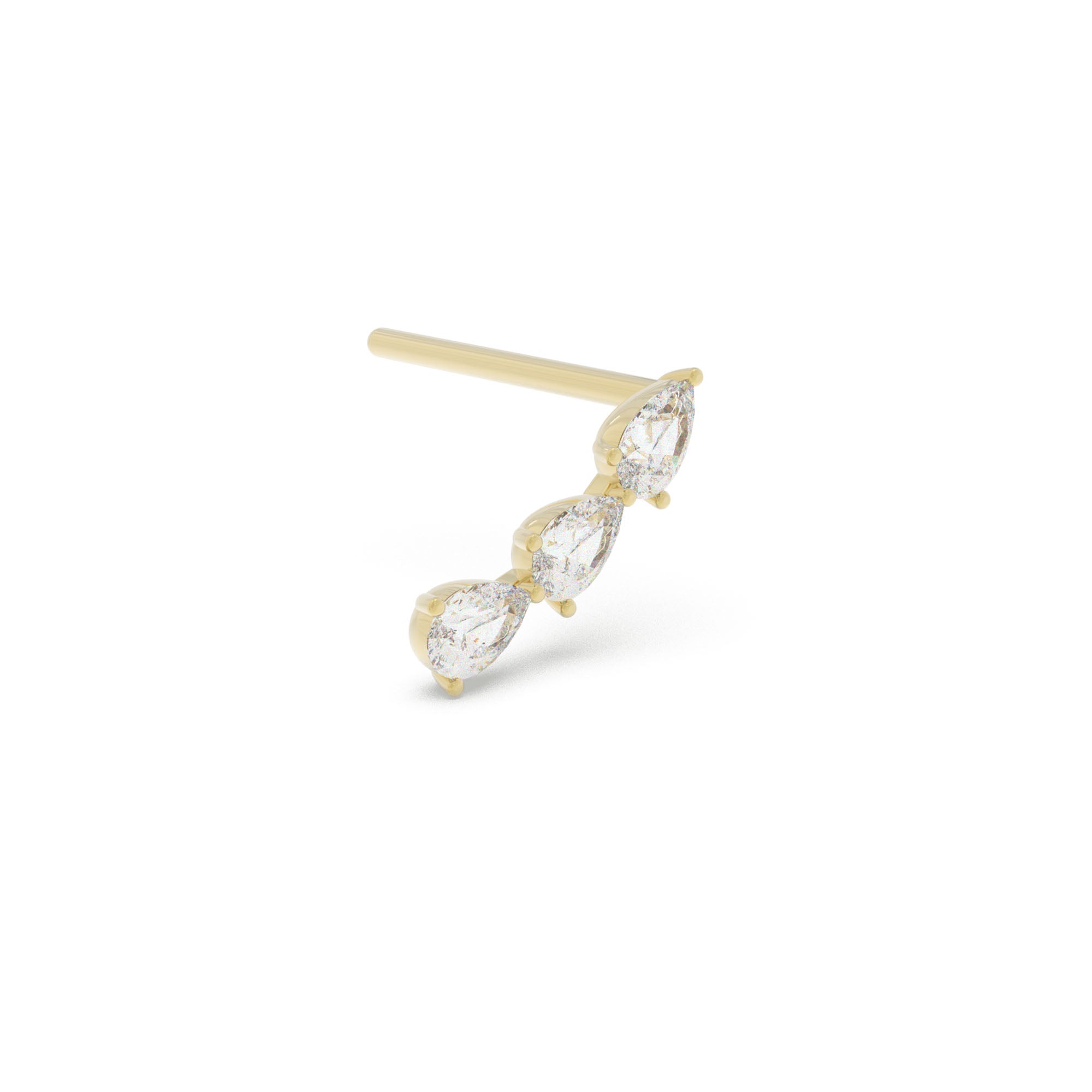 Pear Diamond Studs - 14k Gold Earrings
