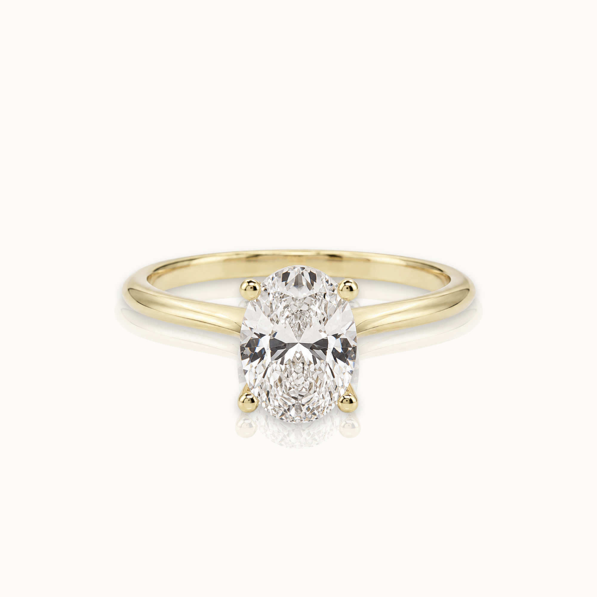 True Love 2,0 karaat - 14-karaats gouden ovale diamanten ring