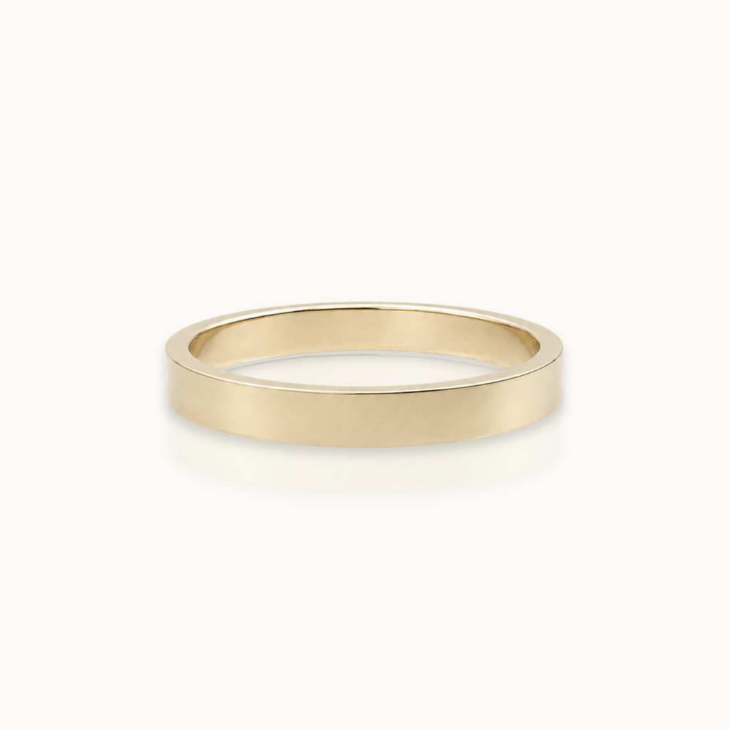 3mm Flat 14k Gold Wedding Band