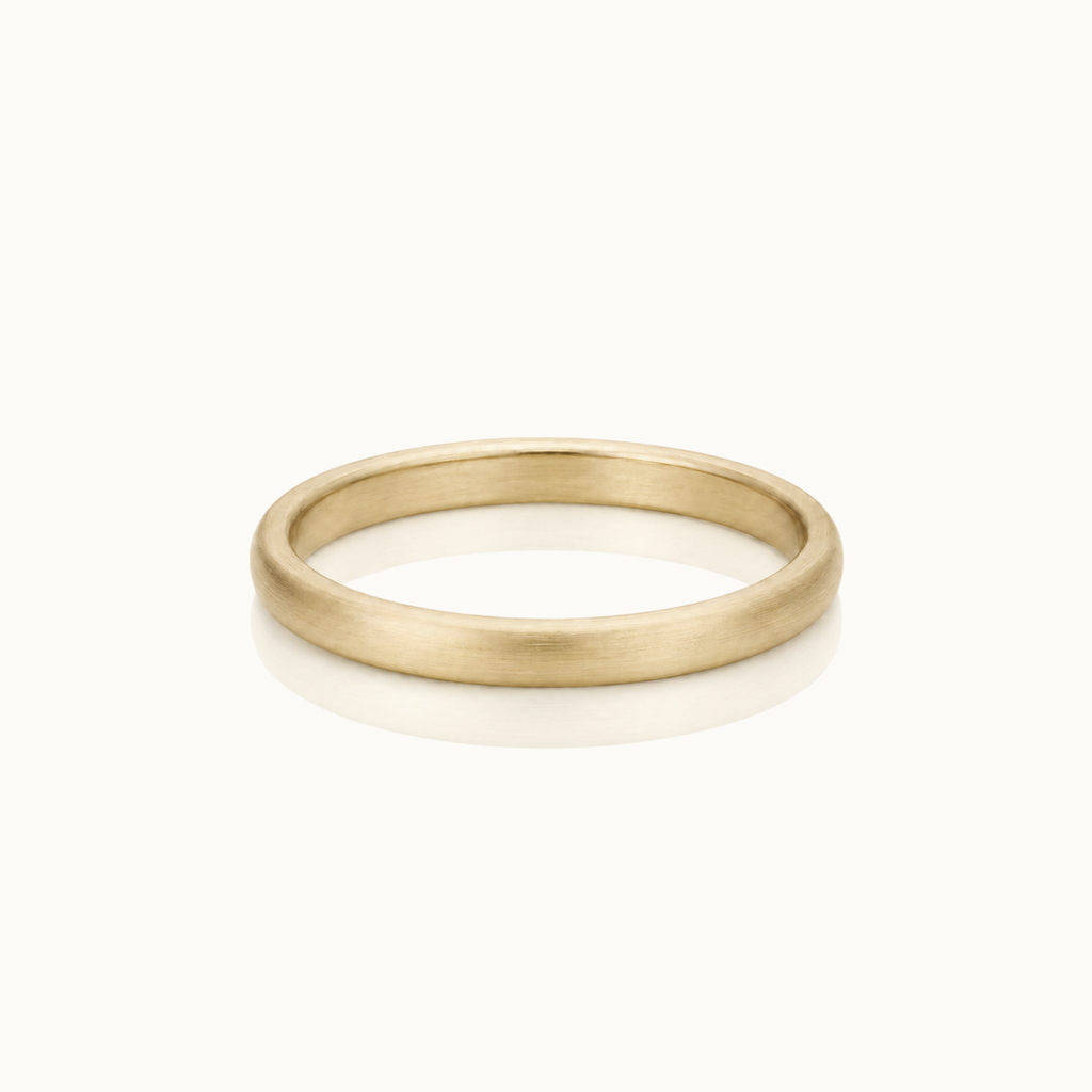 3mm 14k Gold Brushed Wedding Band
