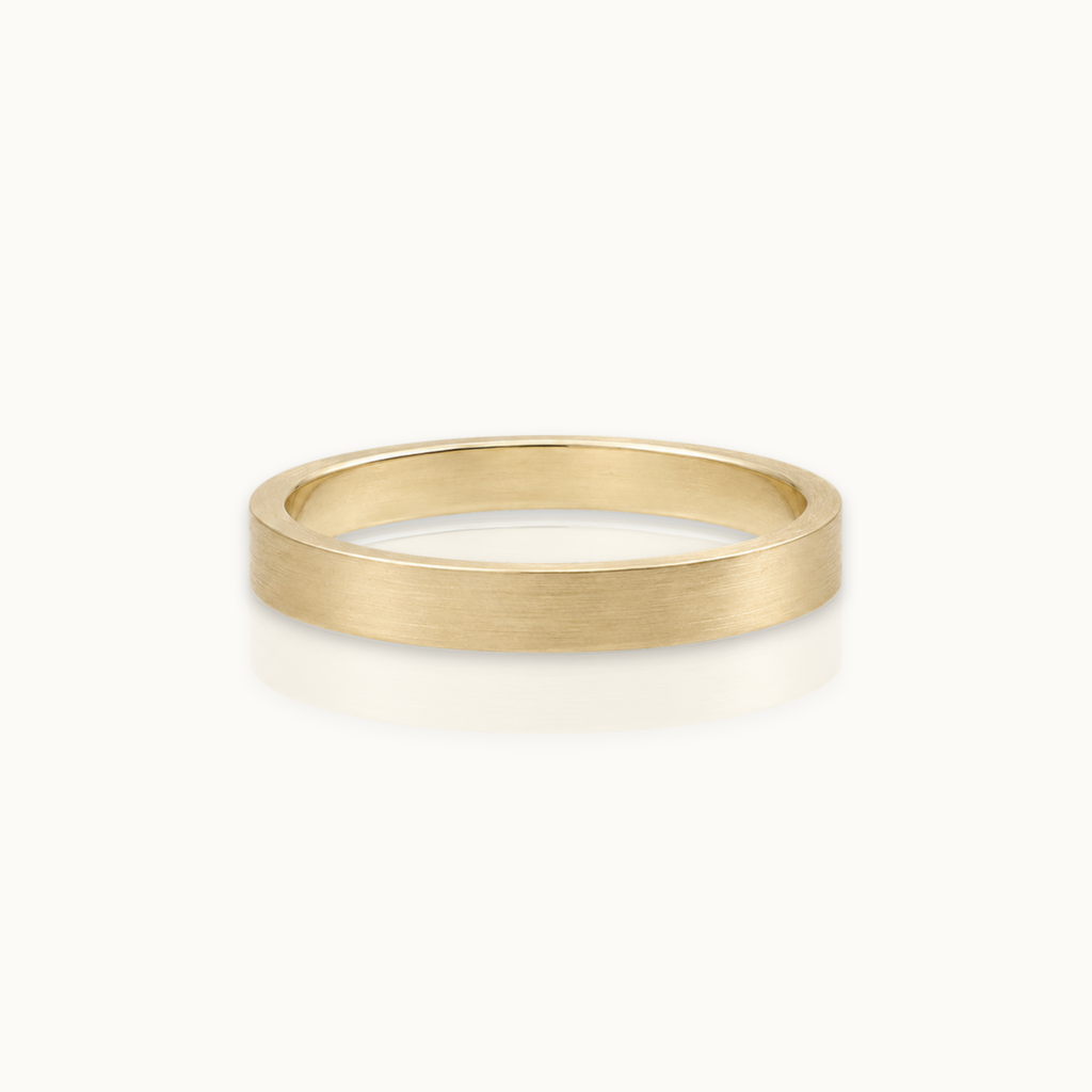 3mm Flat Brushed 14k Gold Wedding Band