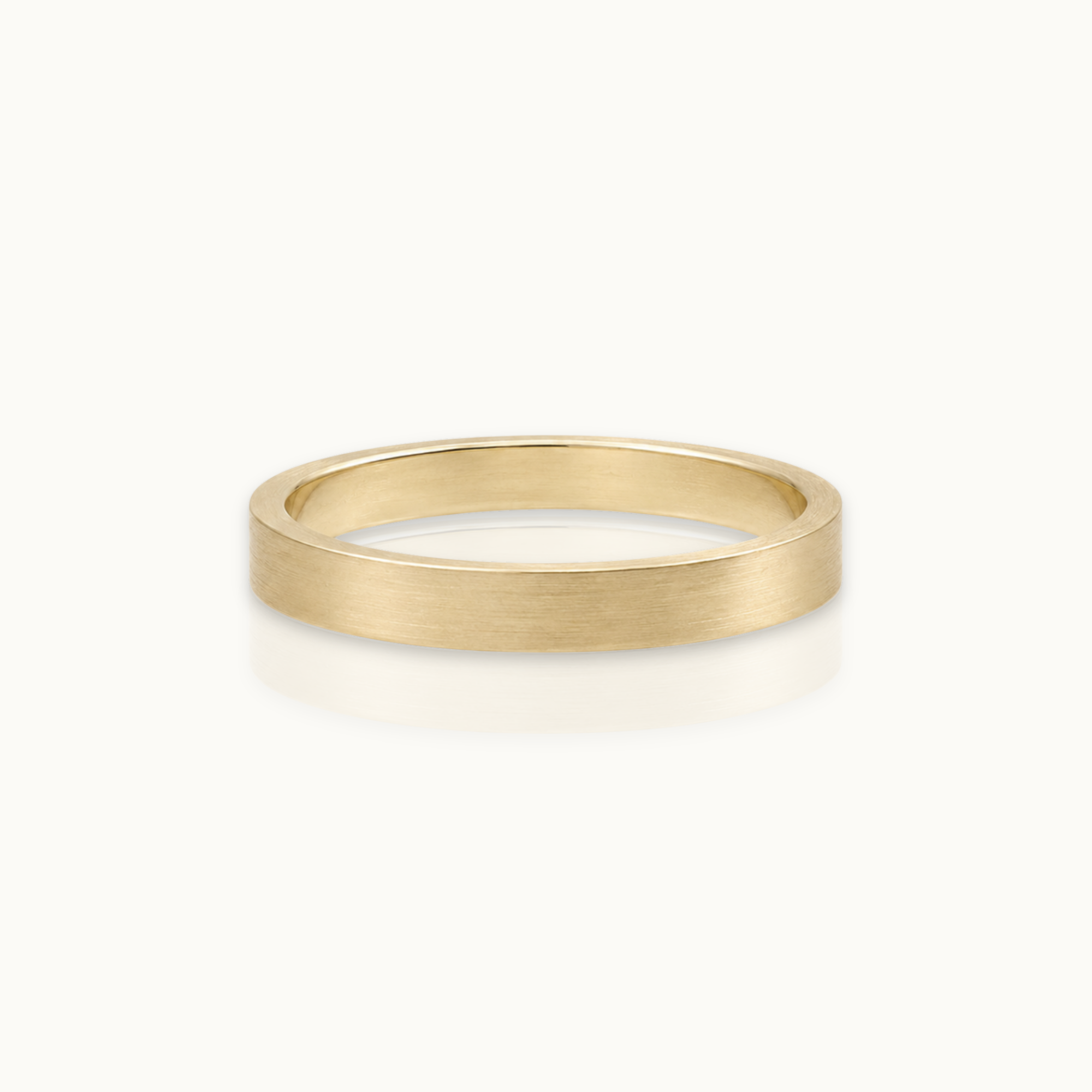 3mm Flat Brushed 14k Gold Wedding Band