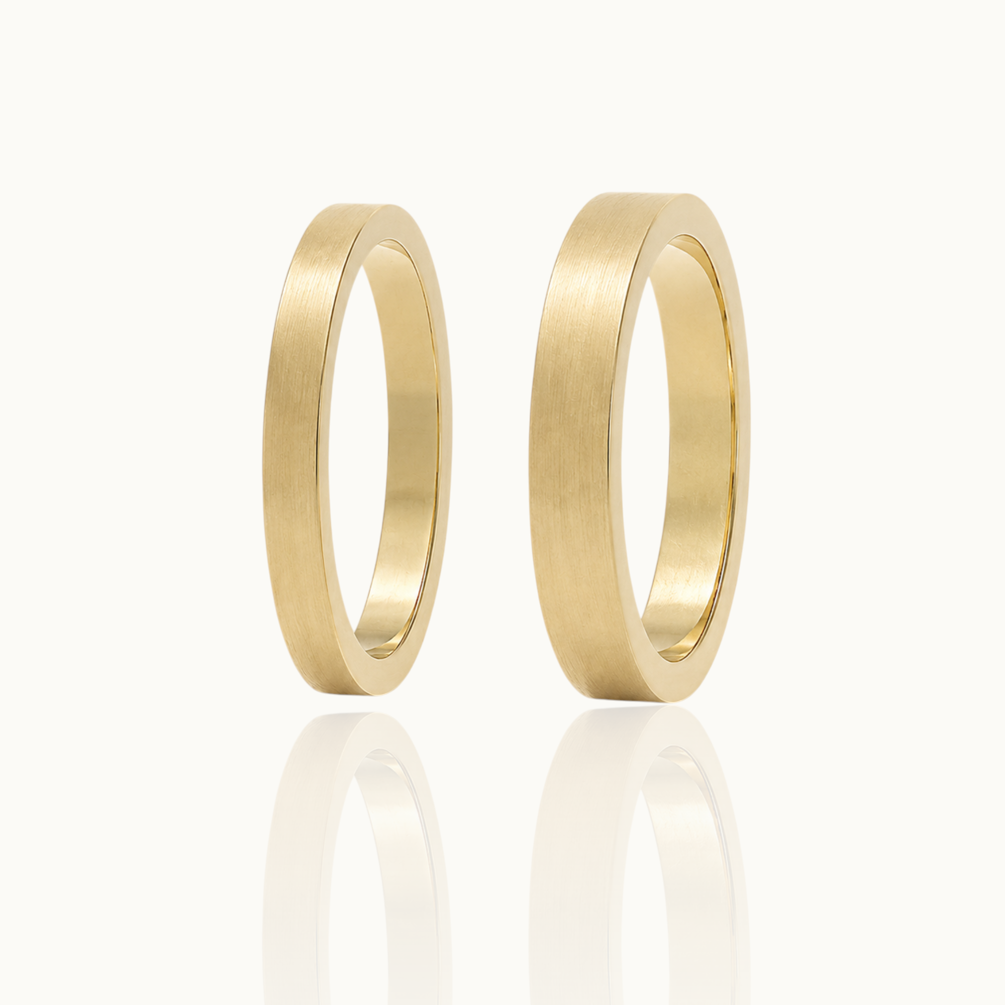 3mm Flat Brushed 14k Gold Wedding Band