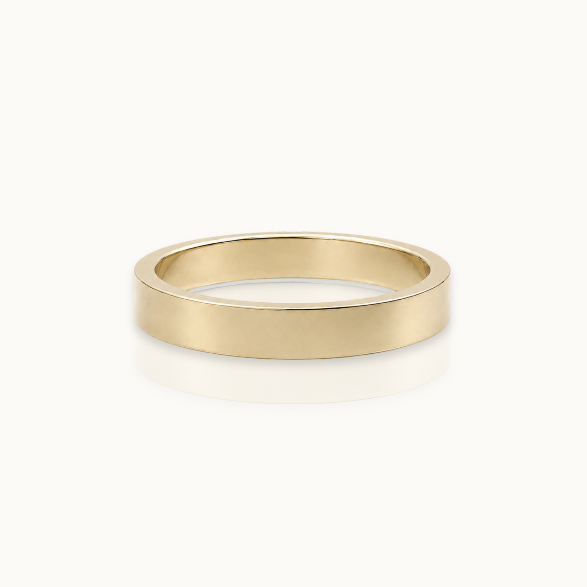 4mm Flat 14k Gold Wedding Band