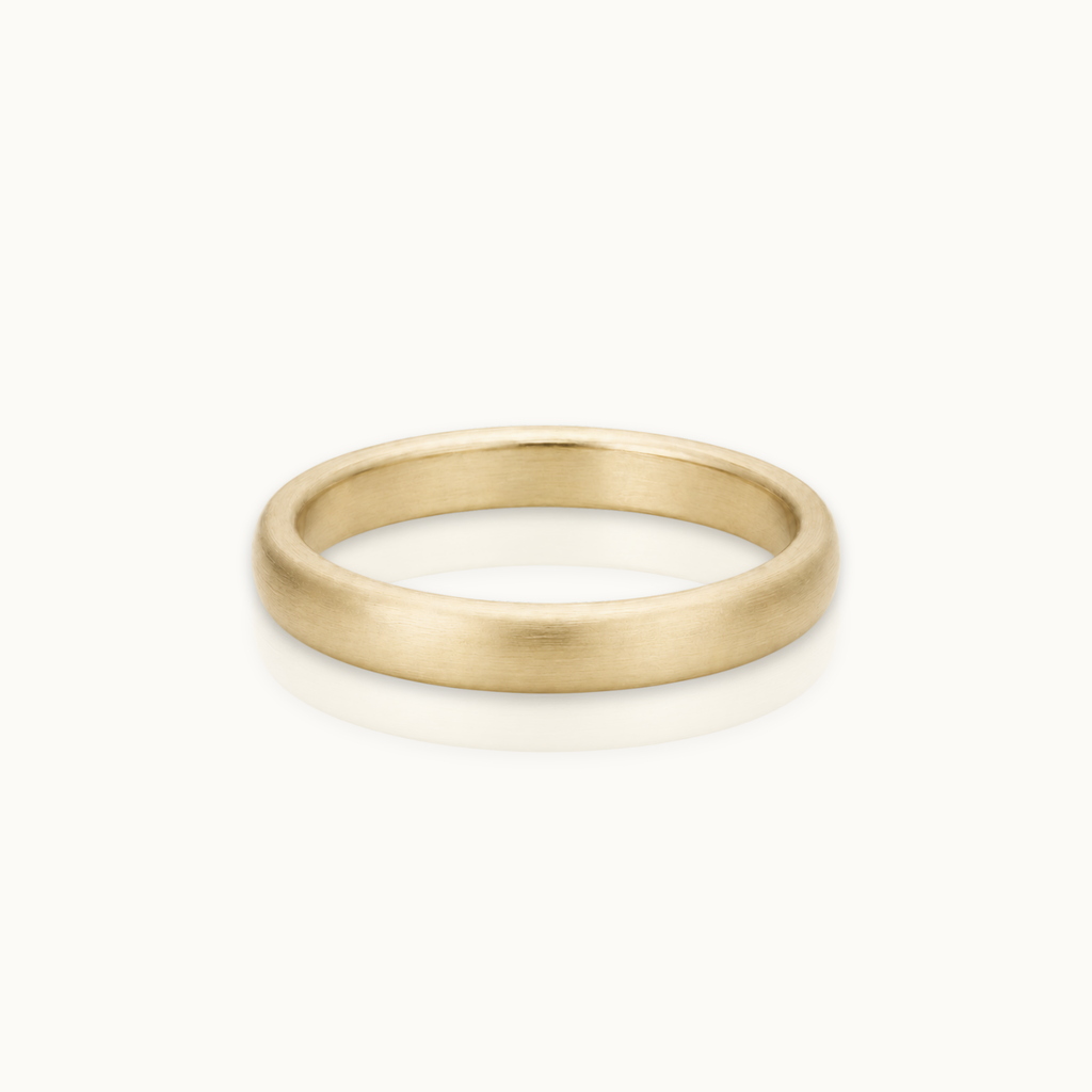 4mm 14k Gold Brushed Wedding Band
