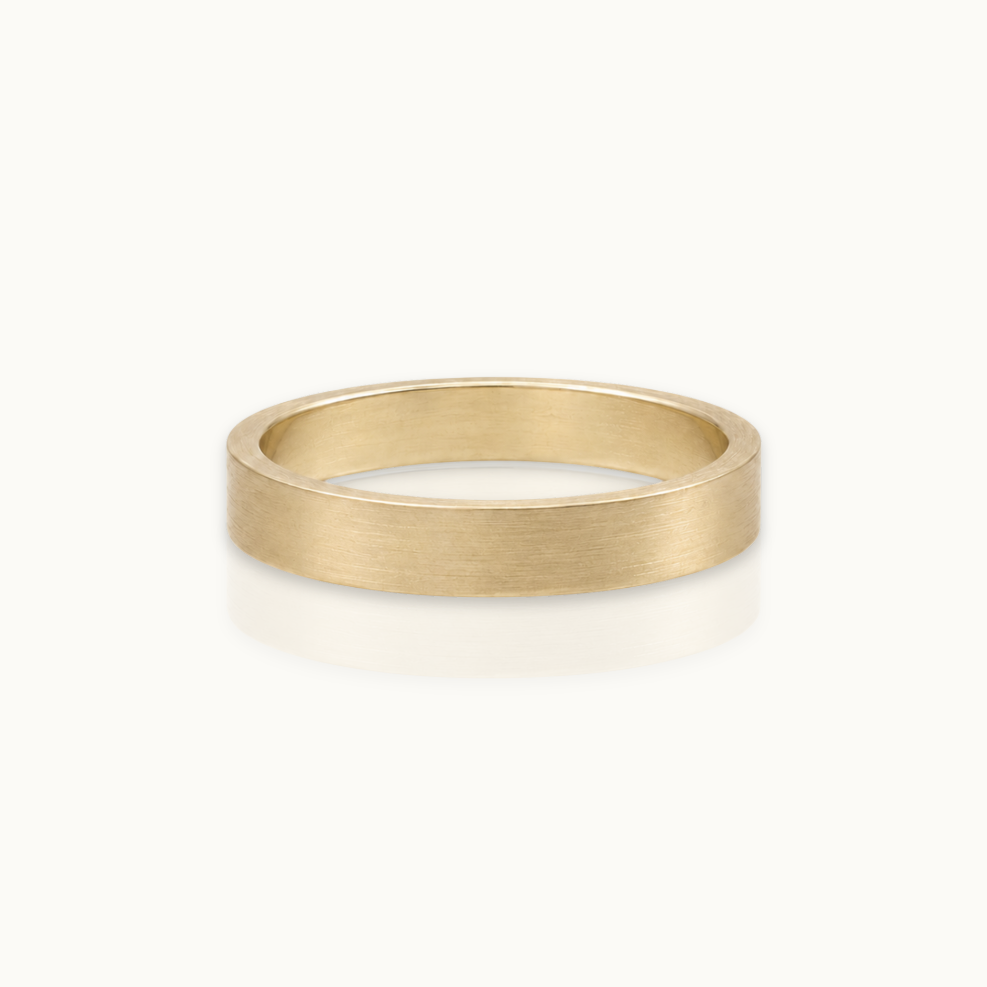 4mm Flat Brushed 14k Gold Wedding Band