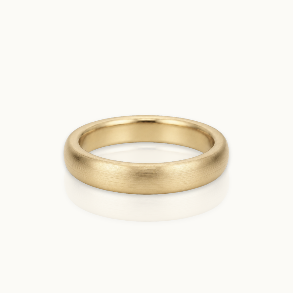 5mm Classic Brushed 14k Gold Wedding Band