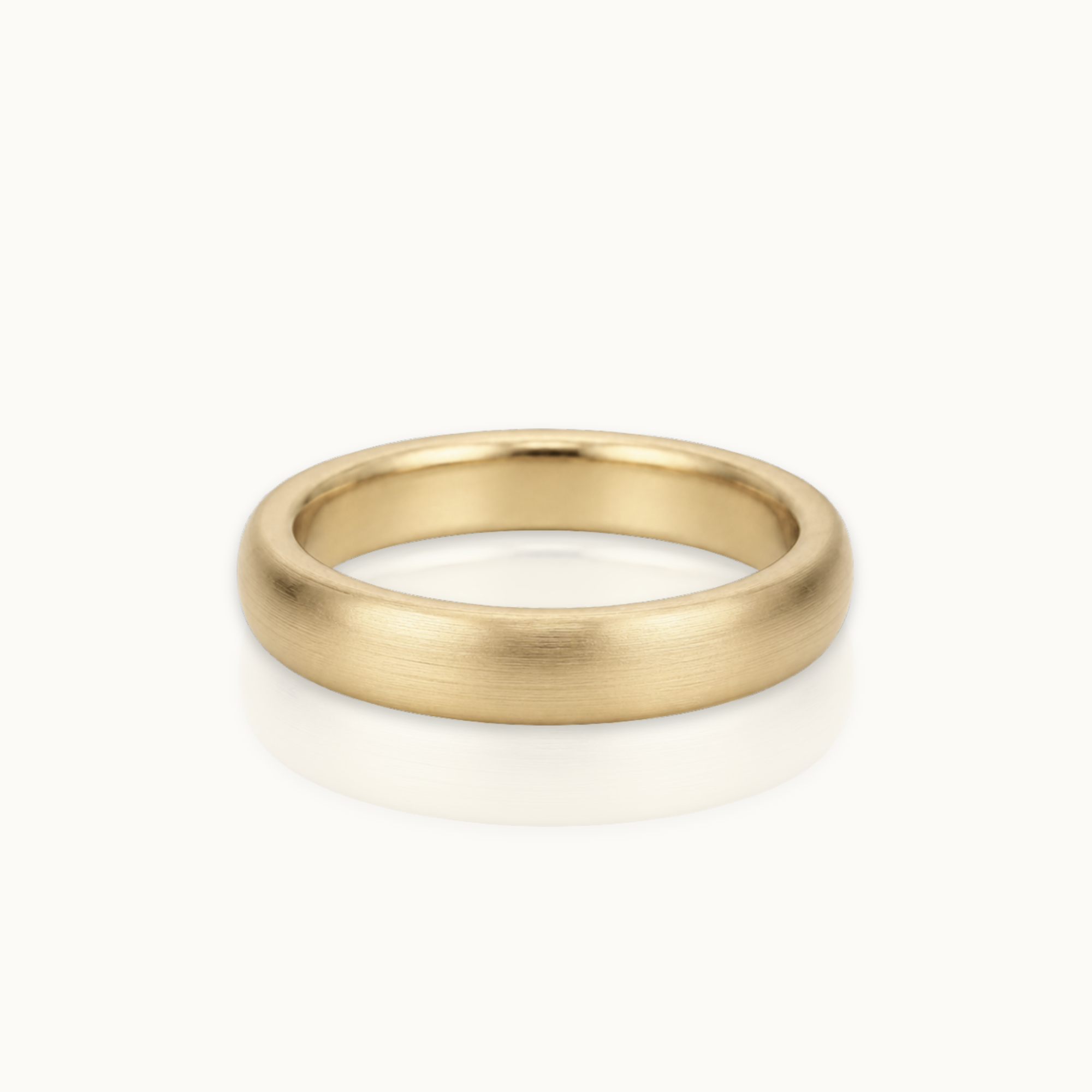 5mm Classic Brushed 14k Gold Wedding Band