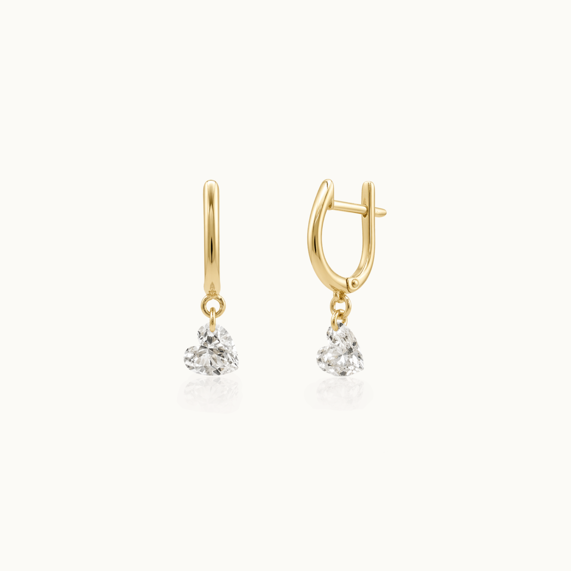 Diamond Heart - 14k Gold Earrings