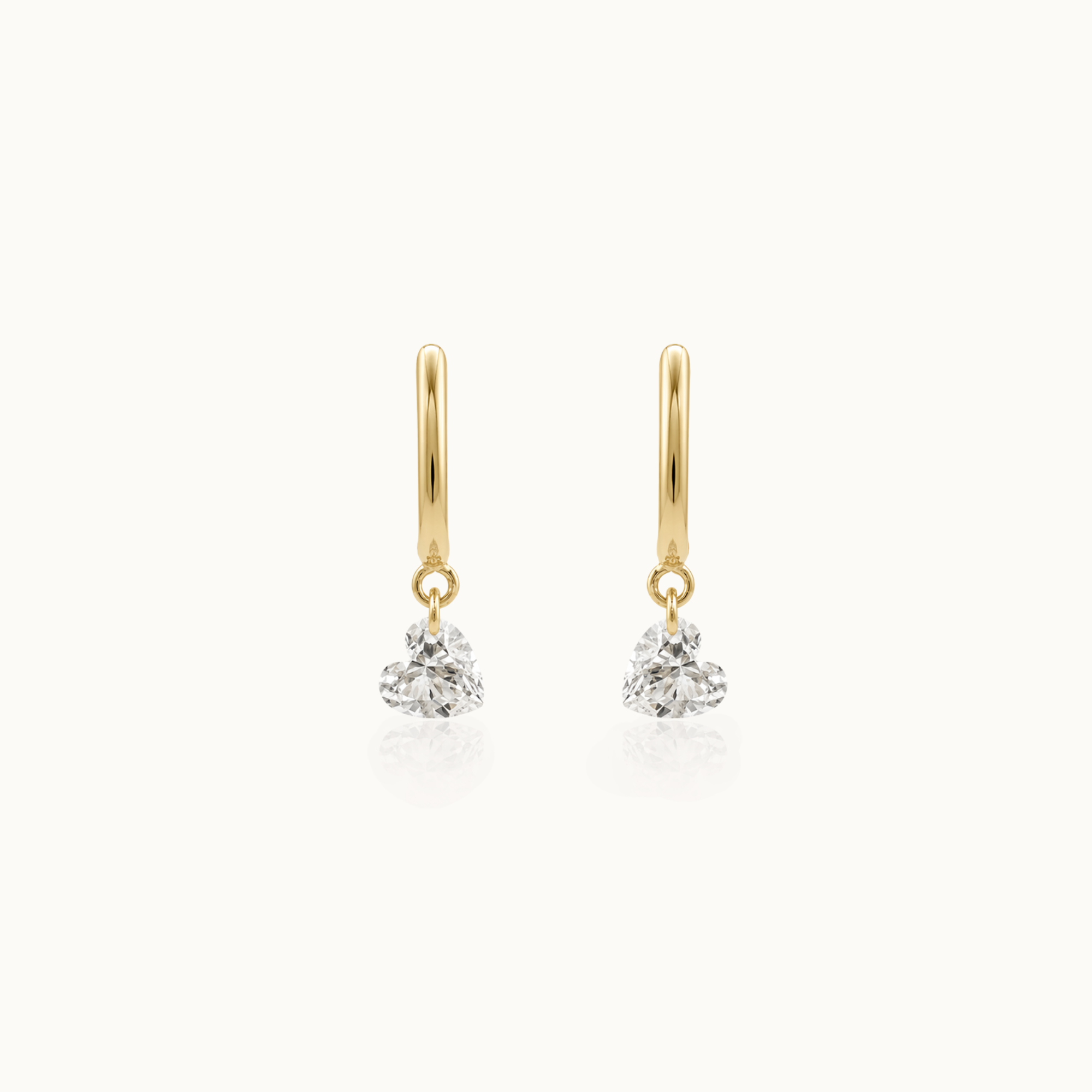 Diamond Heart - 14k Gold Earrings