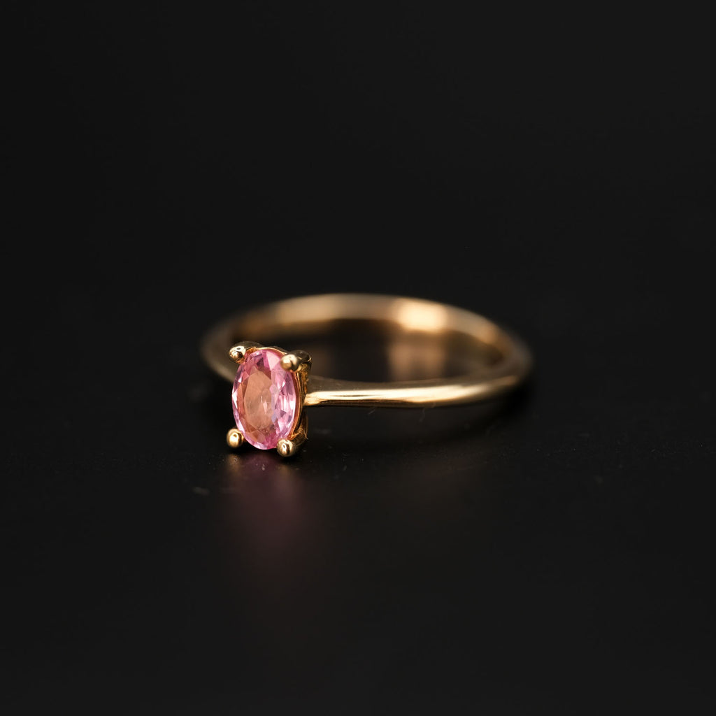 14k Ovale Roze Saffier