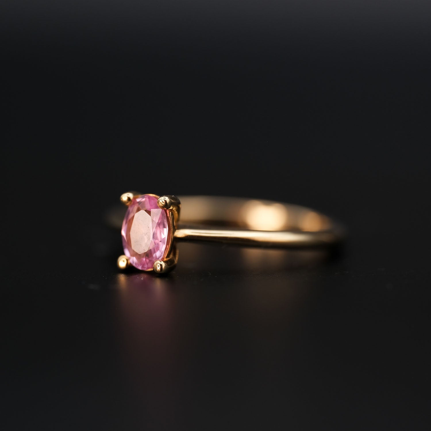 14k Ovale Roze Saffier