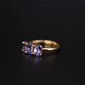 14k Triple Tanzanite