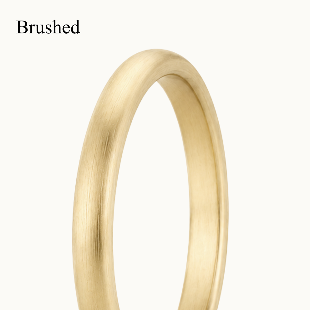 4mm 14k Gold Brushed Wedding Band
