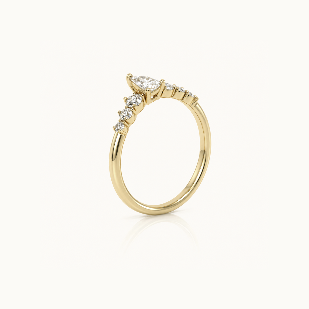 Diamond Crown - 14-karaats gouden ring met een diamant van 0,3 karaat
