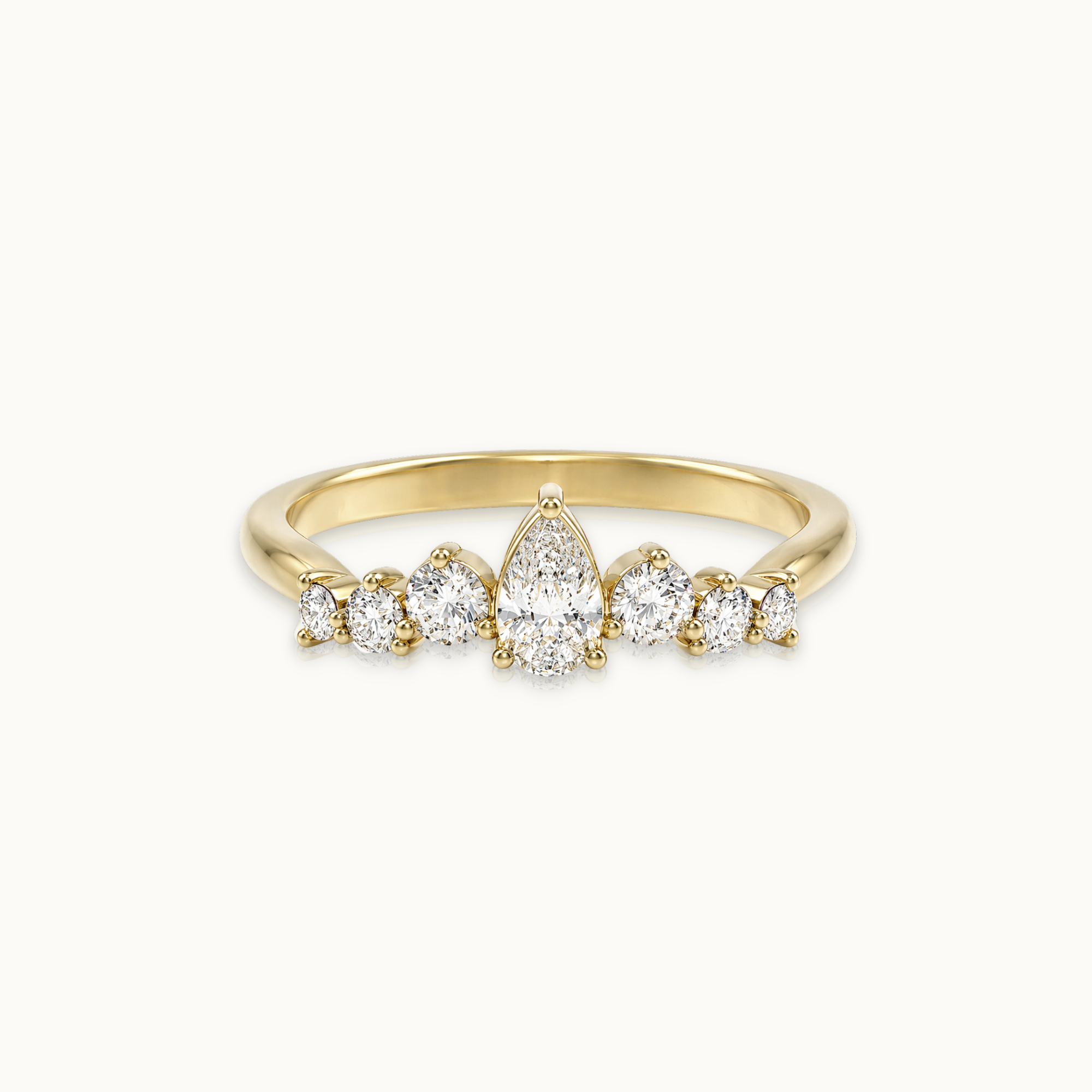 Diamond Crown - 14-karaats gouden ring met een diamant van 0,3 karaat