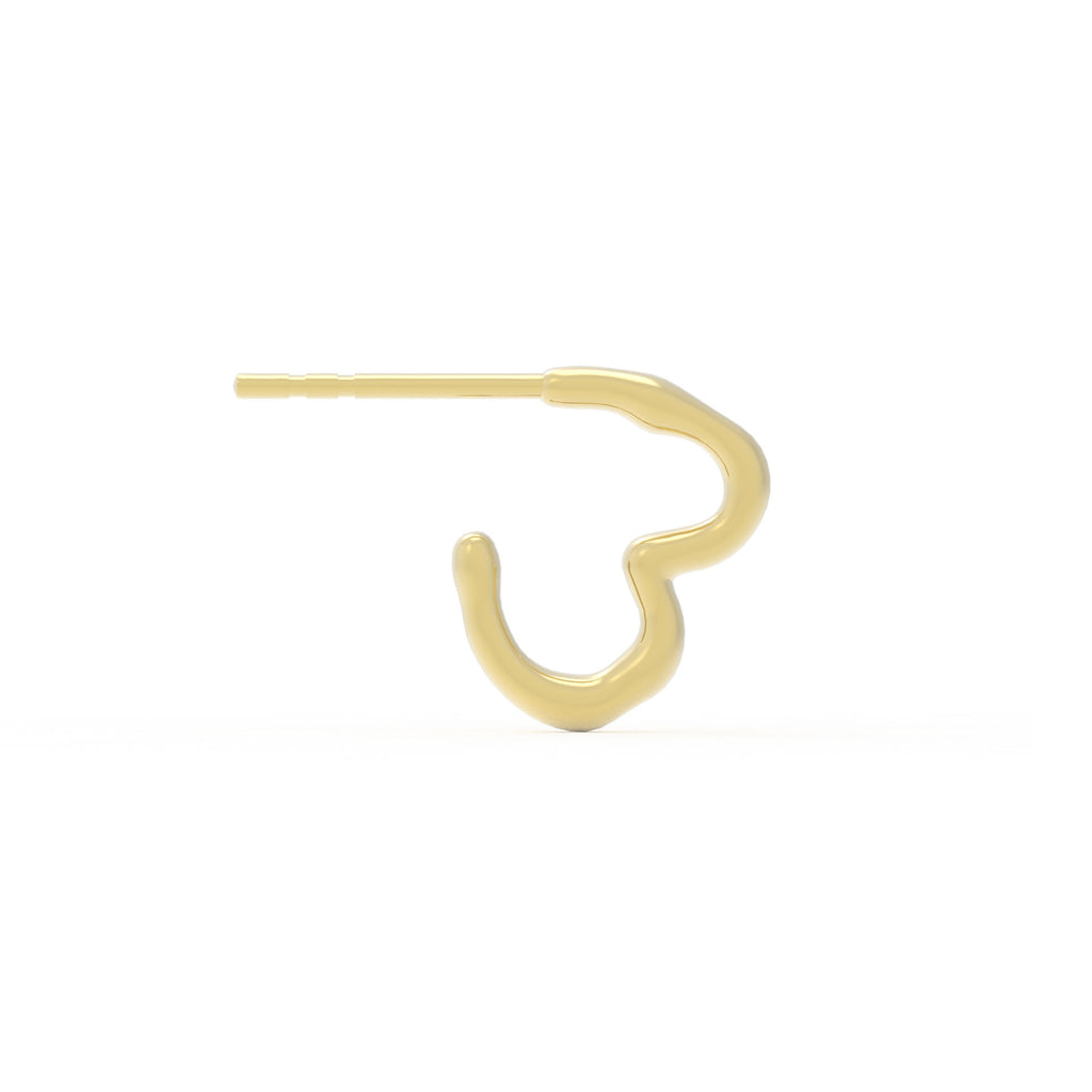 Heart huggie hoop earrings 14k gold MiJu Official