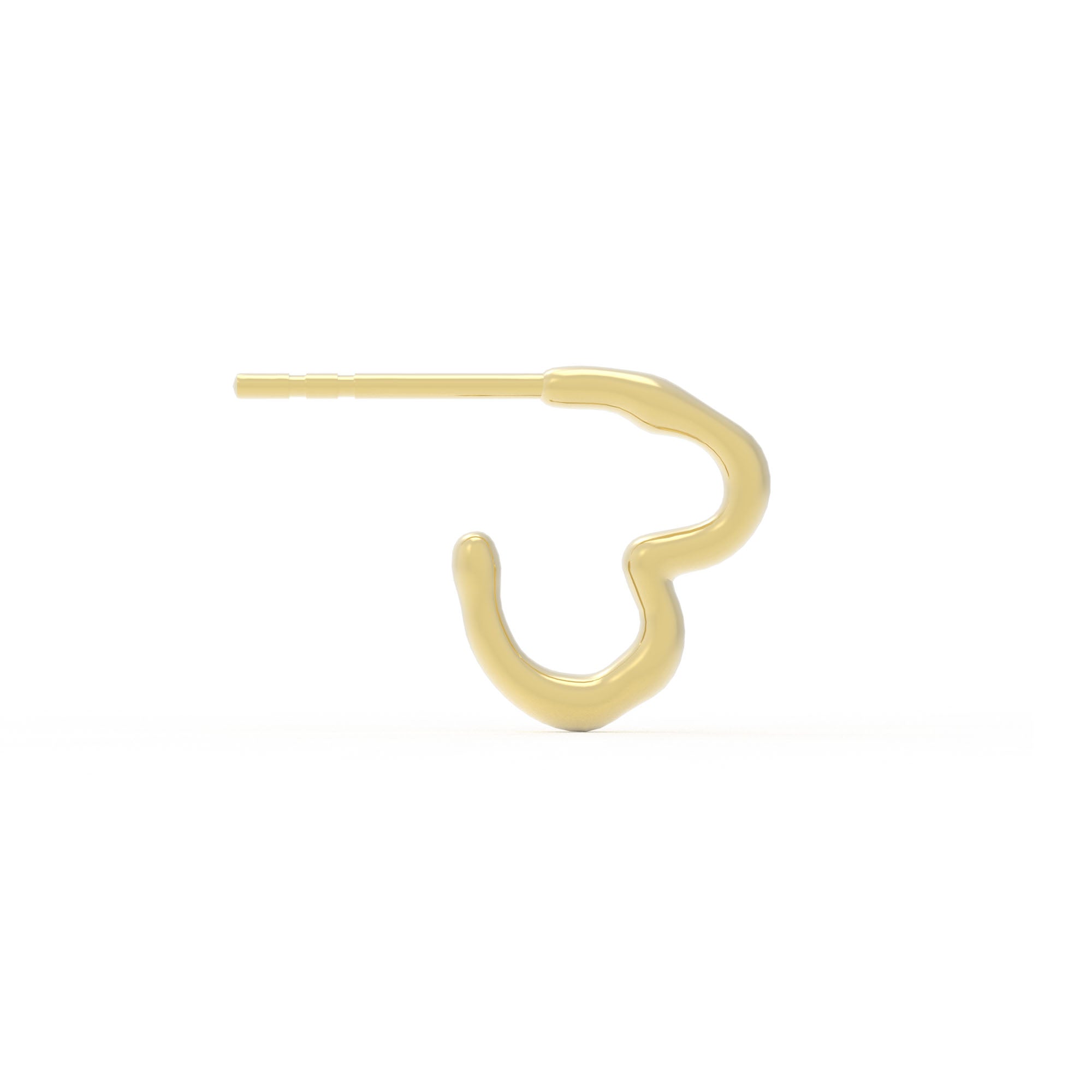 Heart huggie hoop earrings 14k gold MiJu Official