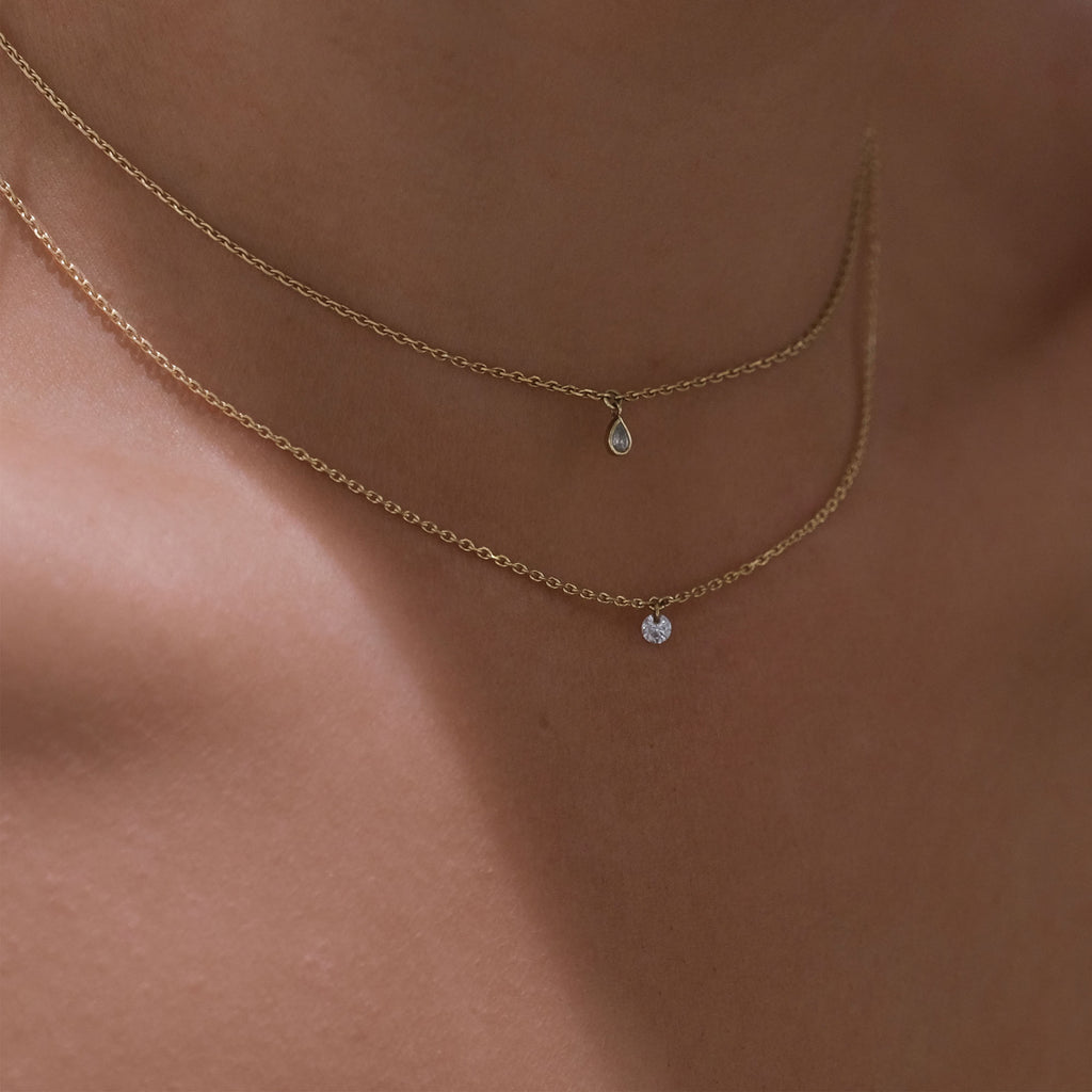 Diamond Drop - 9k Necklace