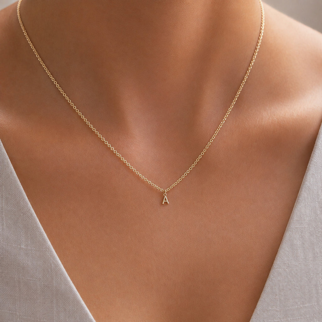 Letter Necklace Gold
