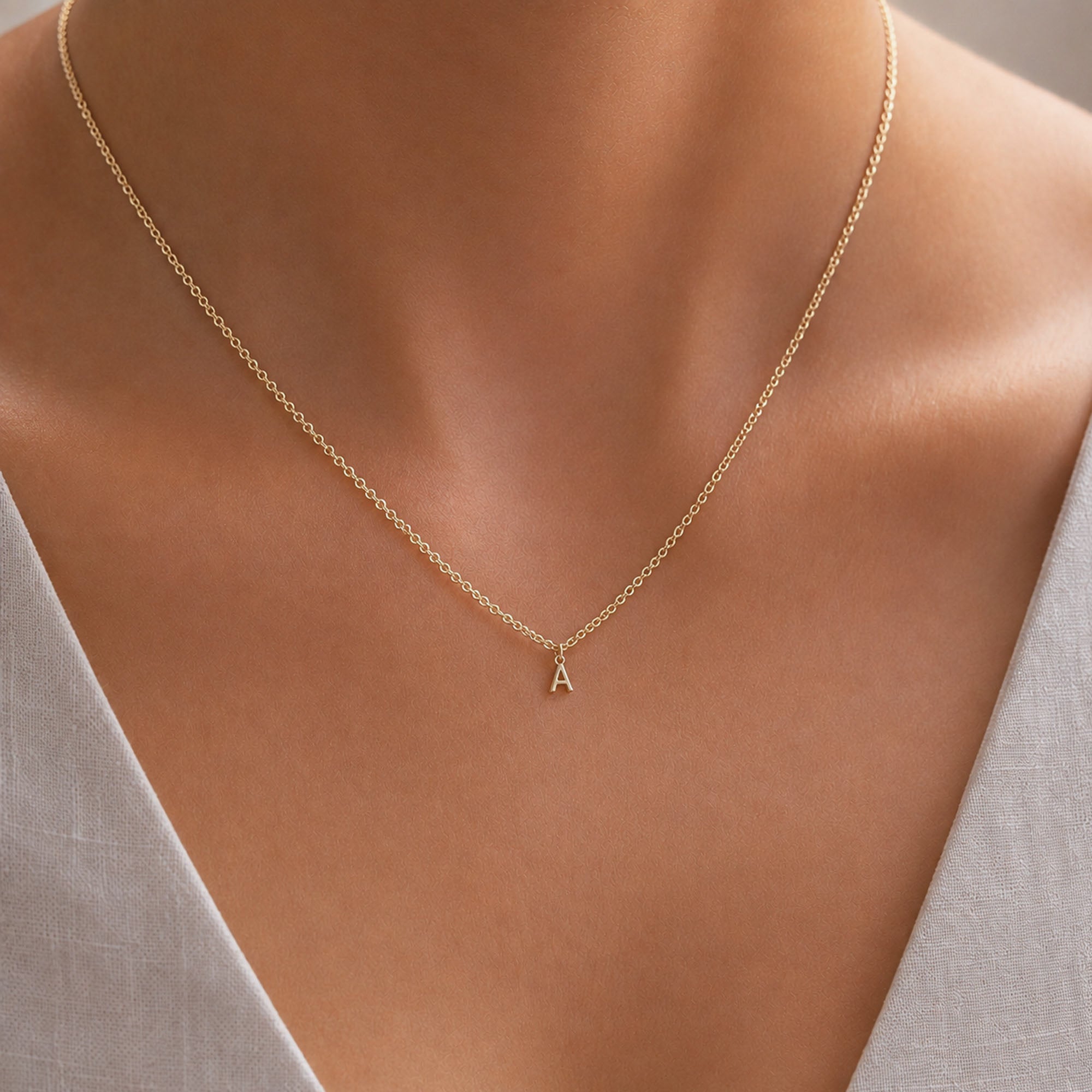 Letter Necklace Gold