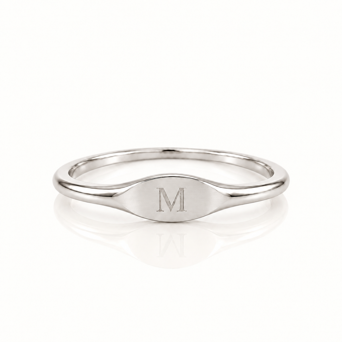 Custom Letter Signet - Sterling Silver