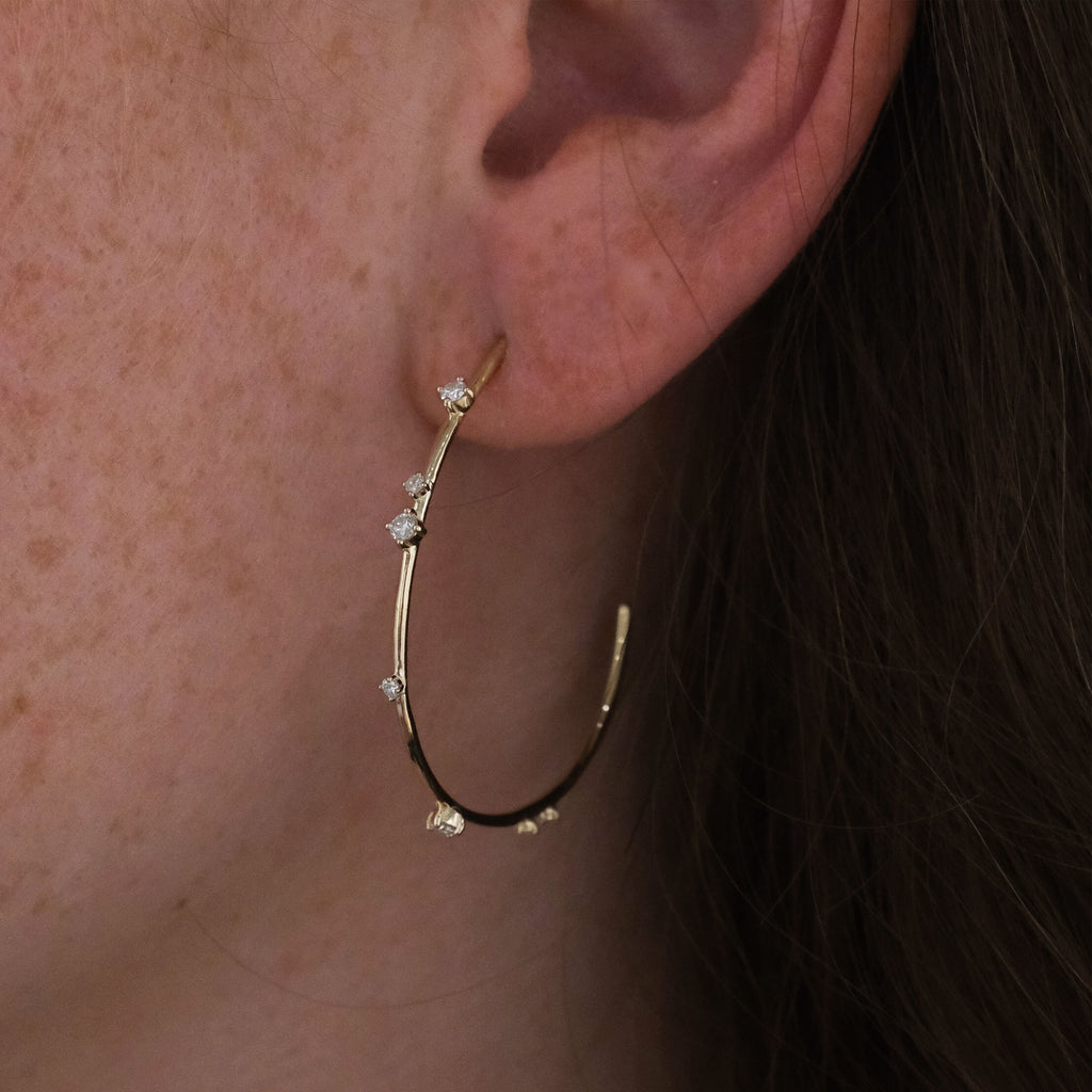 Love Oorbellen - 14k Gouden Diamanten Oorbellen