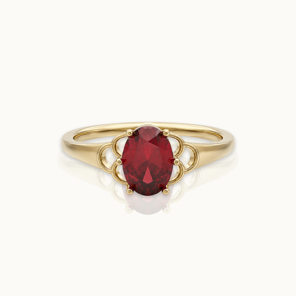 9k Mermaid Garnet Ring