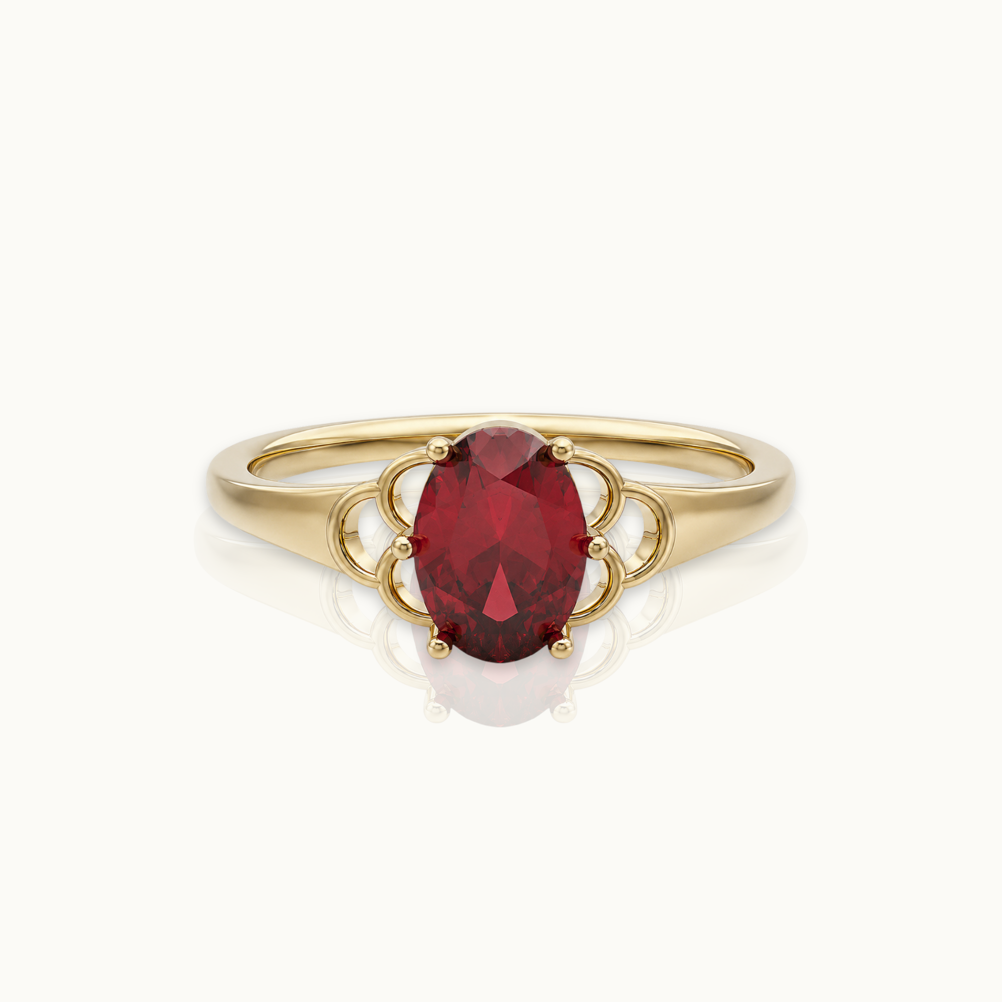 9k Mermaid Garnet Ring