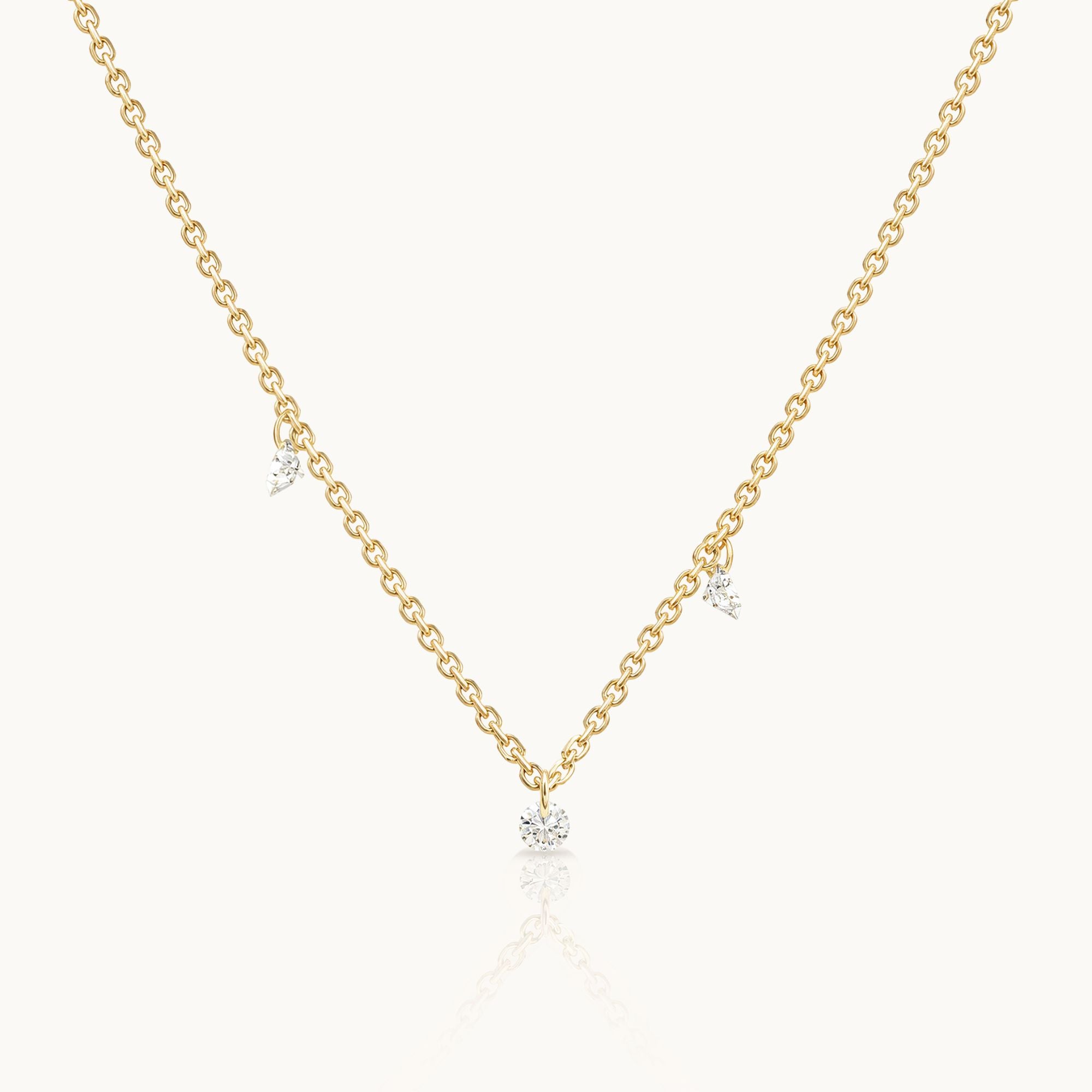 Oogverblindende Diamant - 9k Ketting
