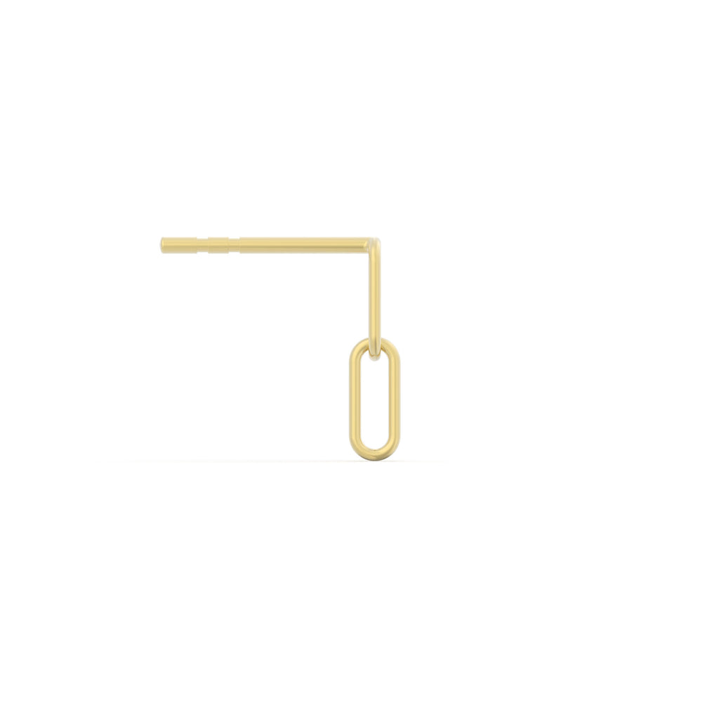 Mini 14k gouden schakel oorbellen van merk MiJu Official