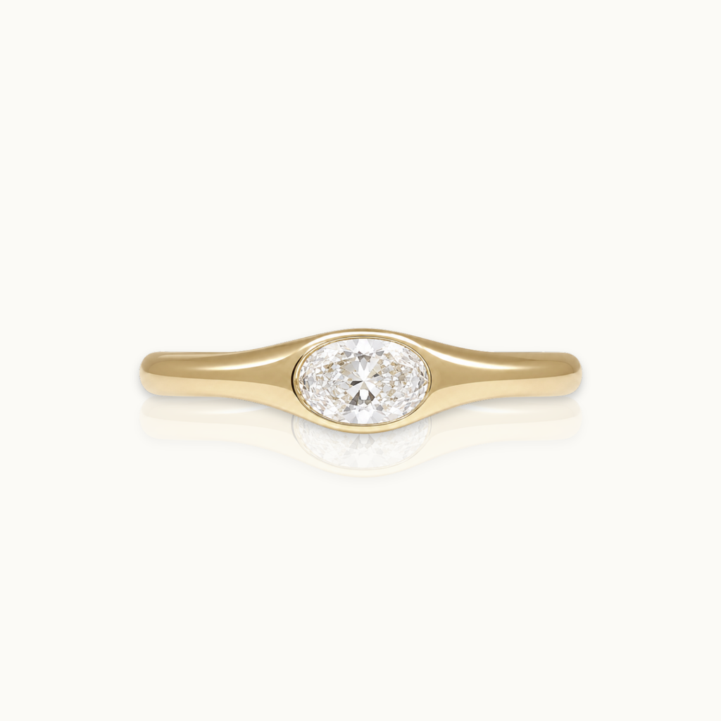 Oval Signet 0.4ct - 9k Diamond Ring
