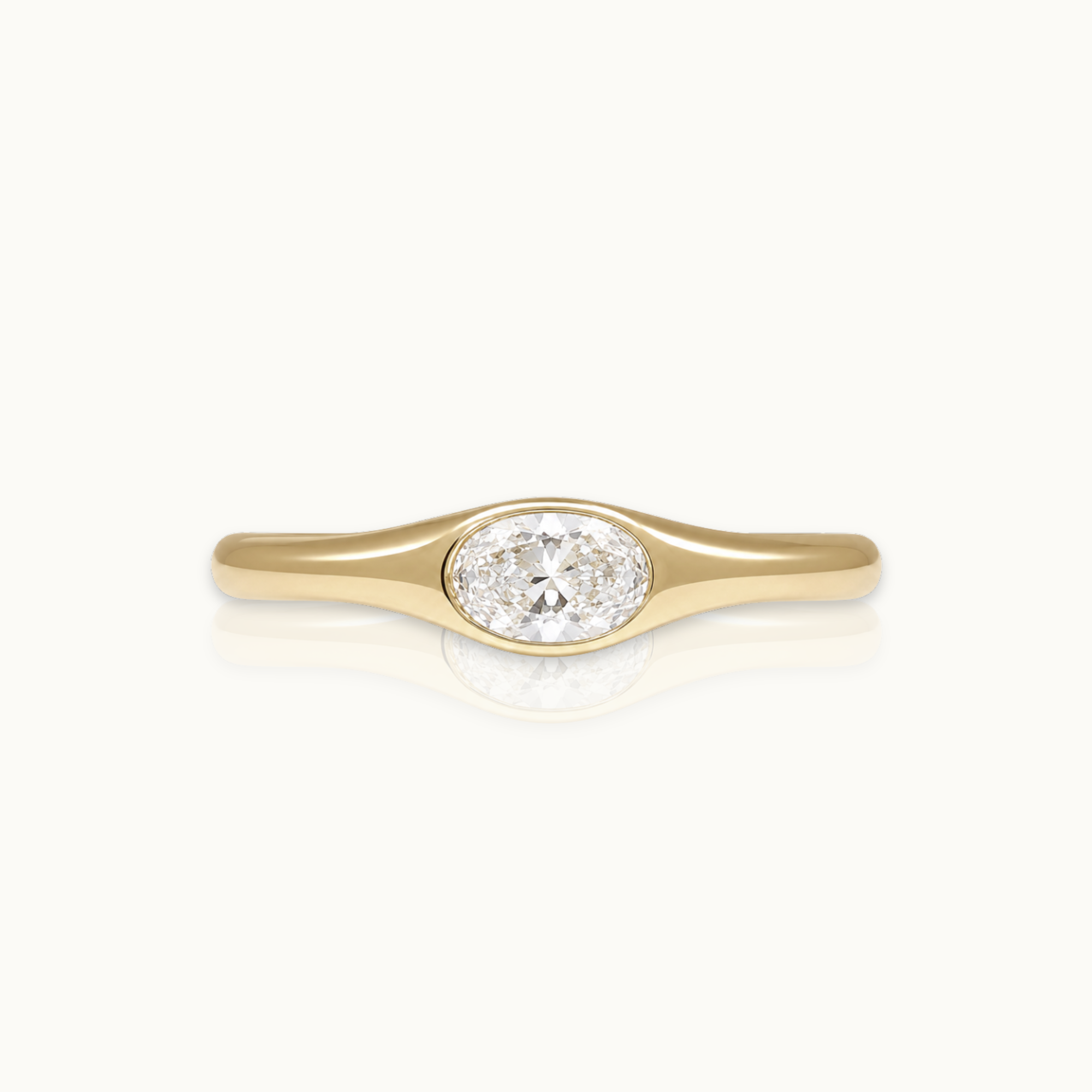 Oval Signet 0.4ct - 9k Diamond Ring
