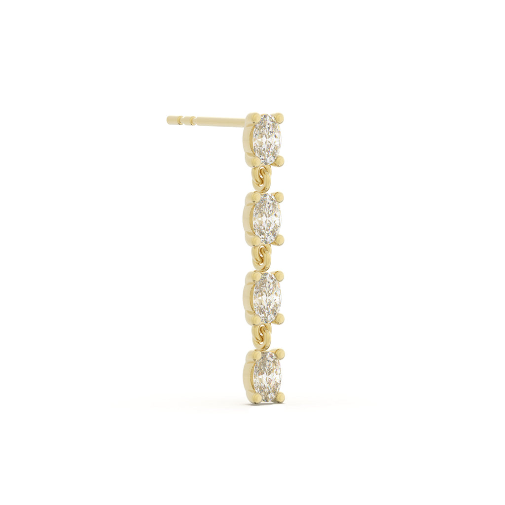 Romance Oorbellen - 14k Goud 1.2ct Diamanten