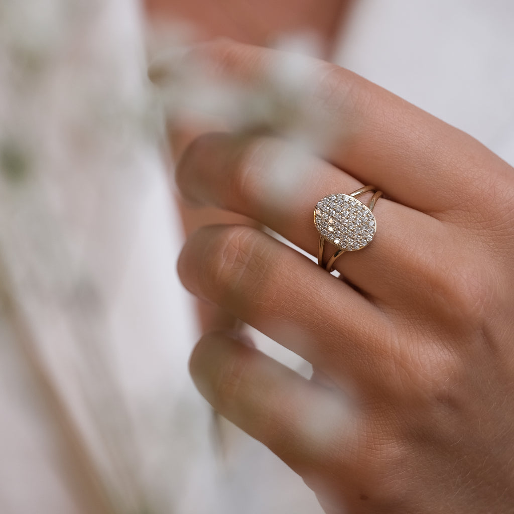 14k Maanlicht - 0,4ct Diamanten Ring