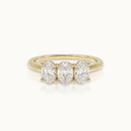Drievoudige ovale diamant - 14-karaats gouden ring met 1,2 karaat diamant