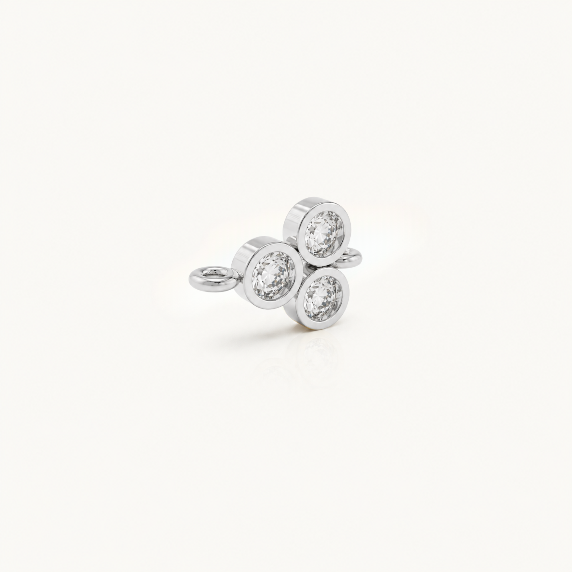 Sterling zilveren Triple Zirconia Connector Charm