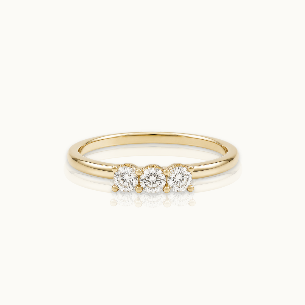 9k Triple Zirconia Ring