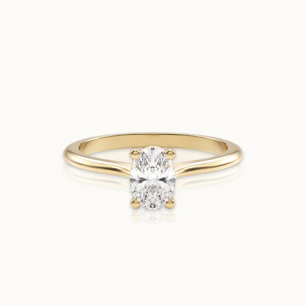 True Love 0,75 ct - 14-karaats gouden ovale diamanten ring