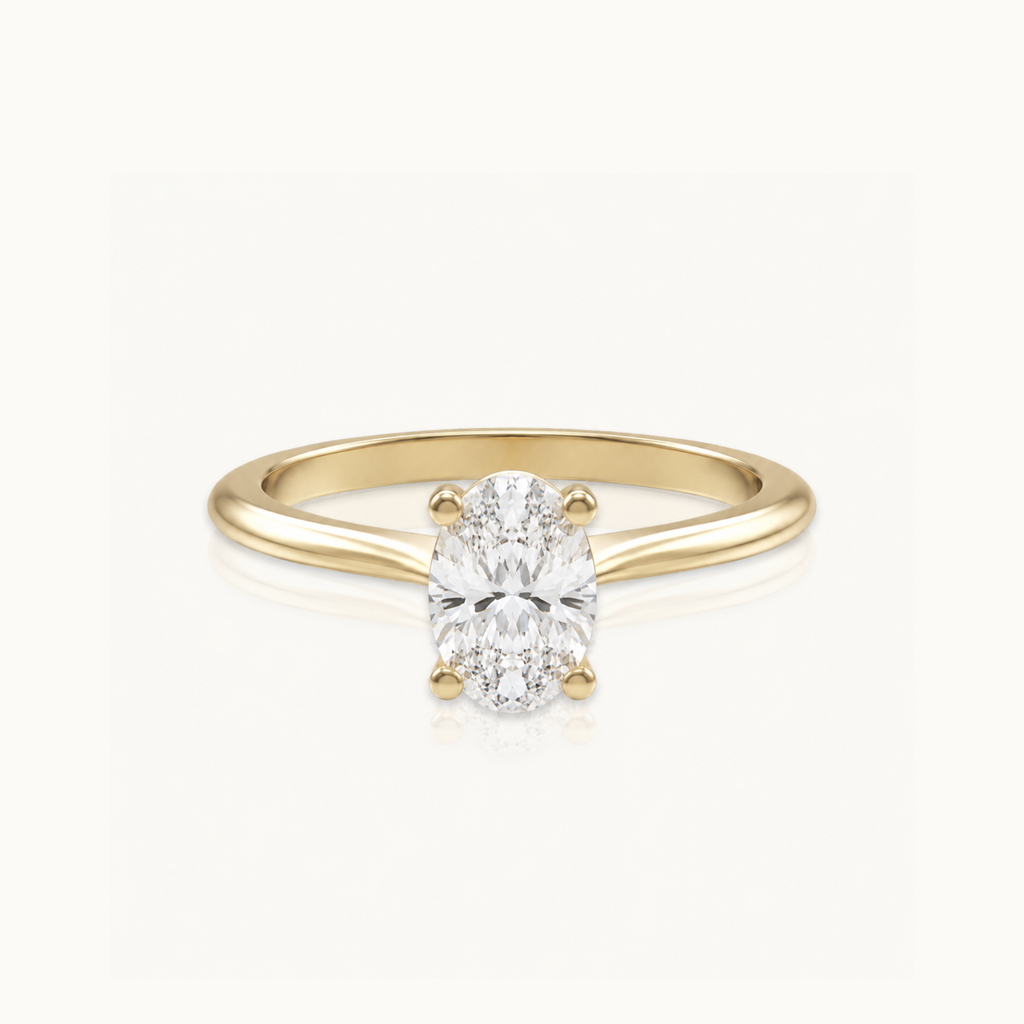 True Love 1 karaat - 14-karaats gouden ovale diamanten ring