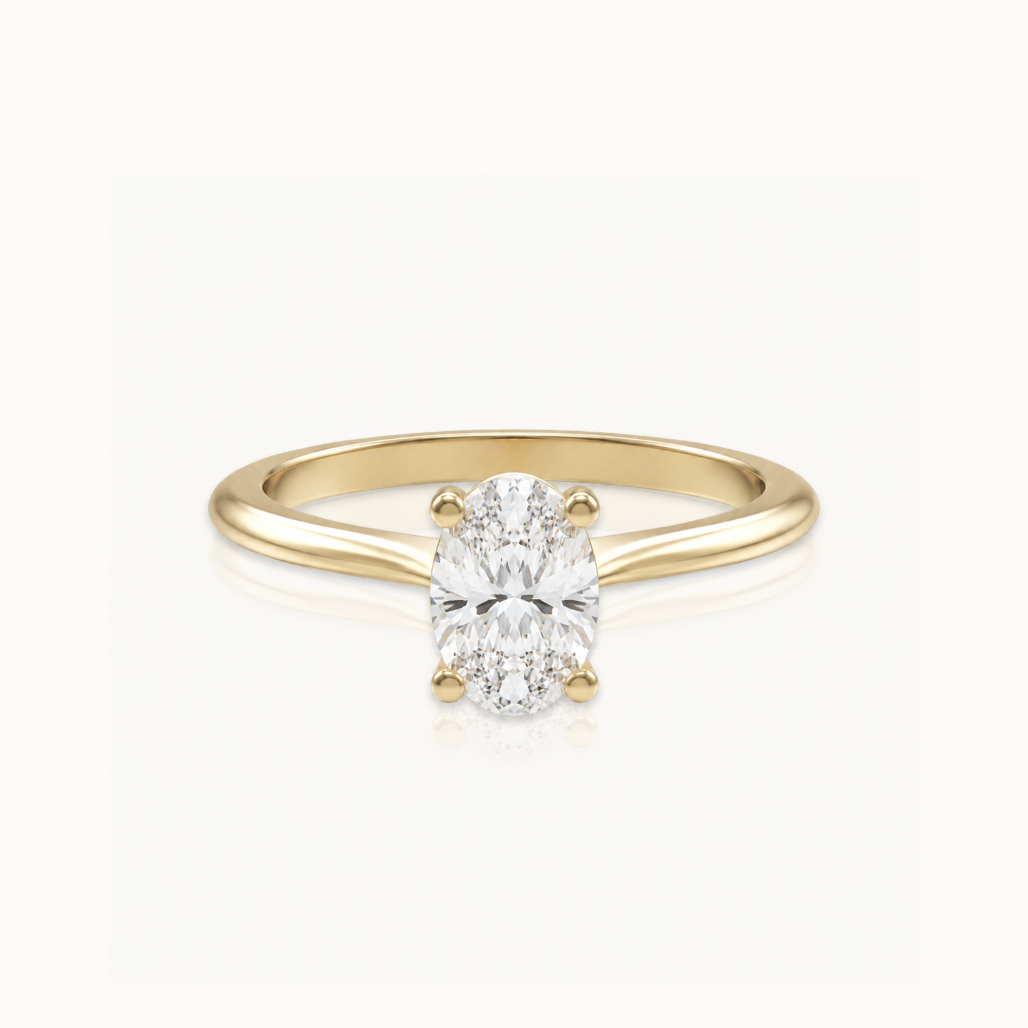 True Love 1 karaat - 14-karaats gouden ovale diamanten ring
