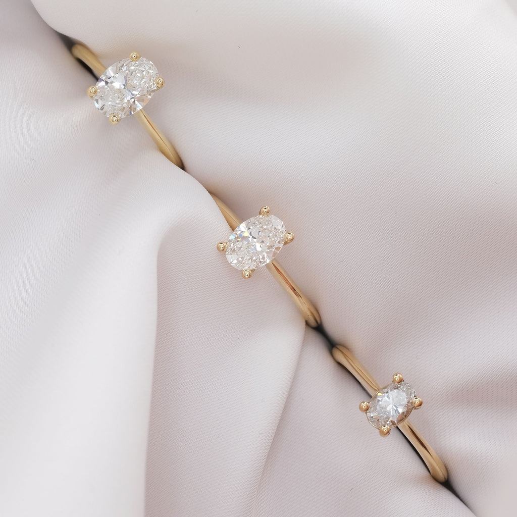 True Love 0,4 karaat - 14-karaats gouden ovale diamanten ring