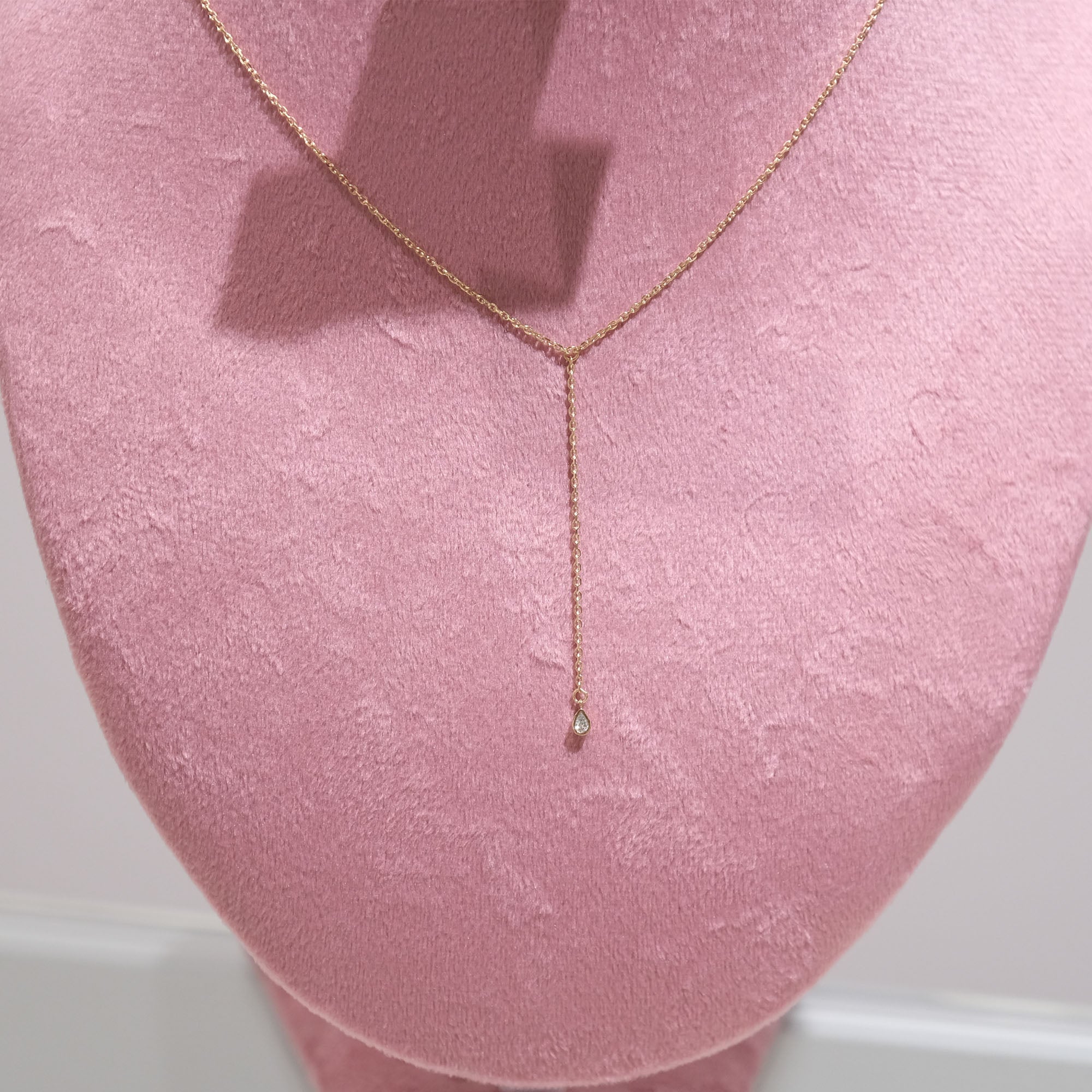 14K Gold Diamond Drop Necklace