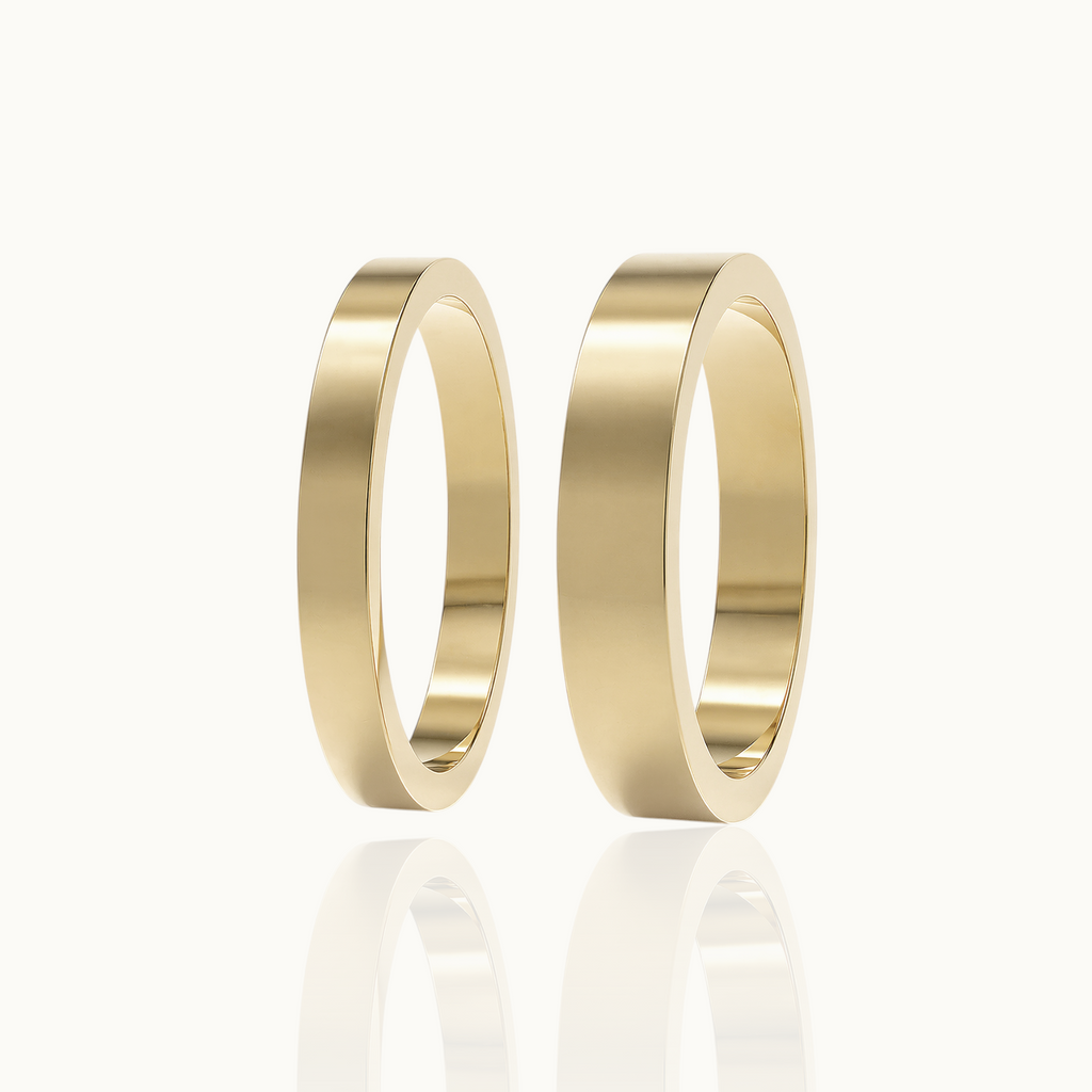 3mm Flat 14k Gold Wedding Band