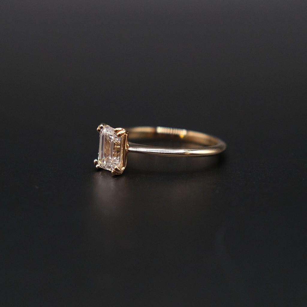 14k Gold Emerald Cut 1.0ct Diamond Ring