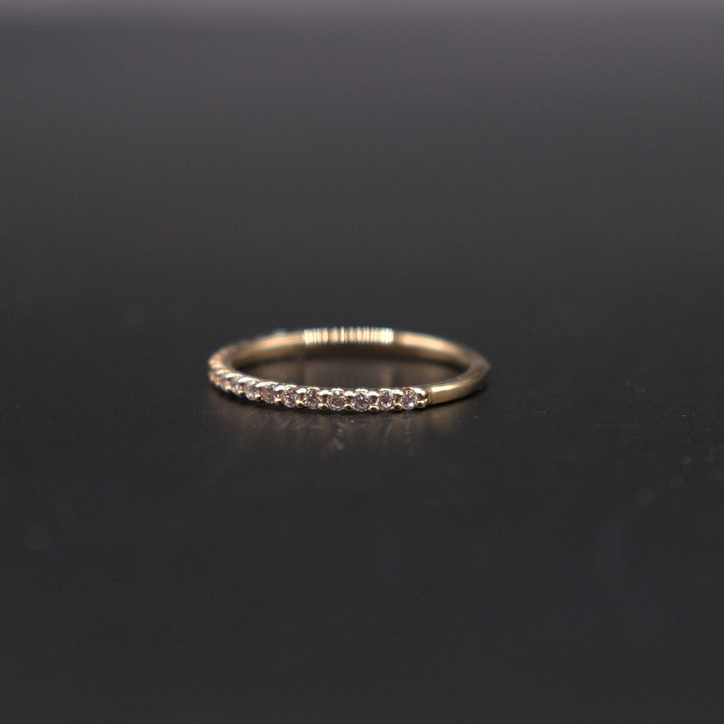 14k Gold Diamond Half Eternity Ring