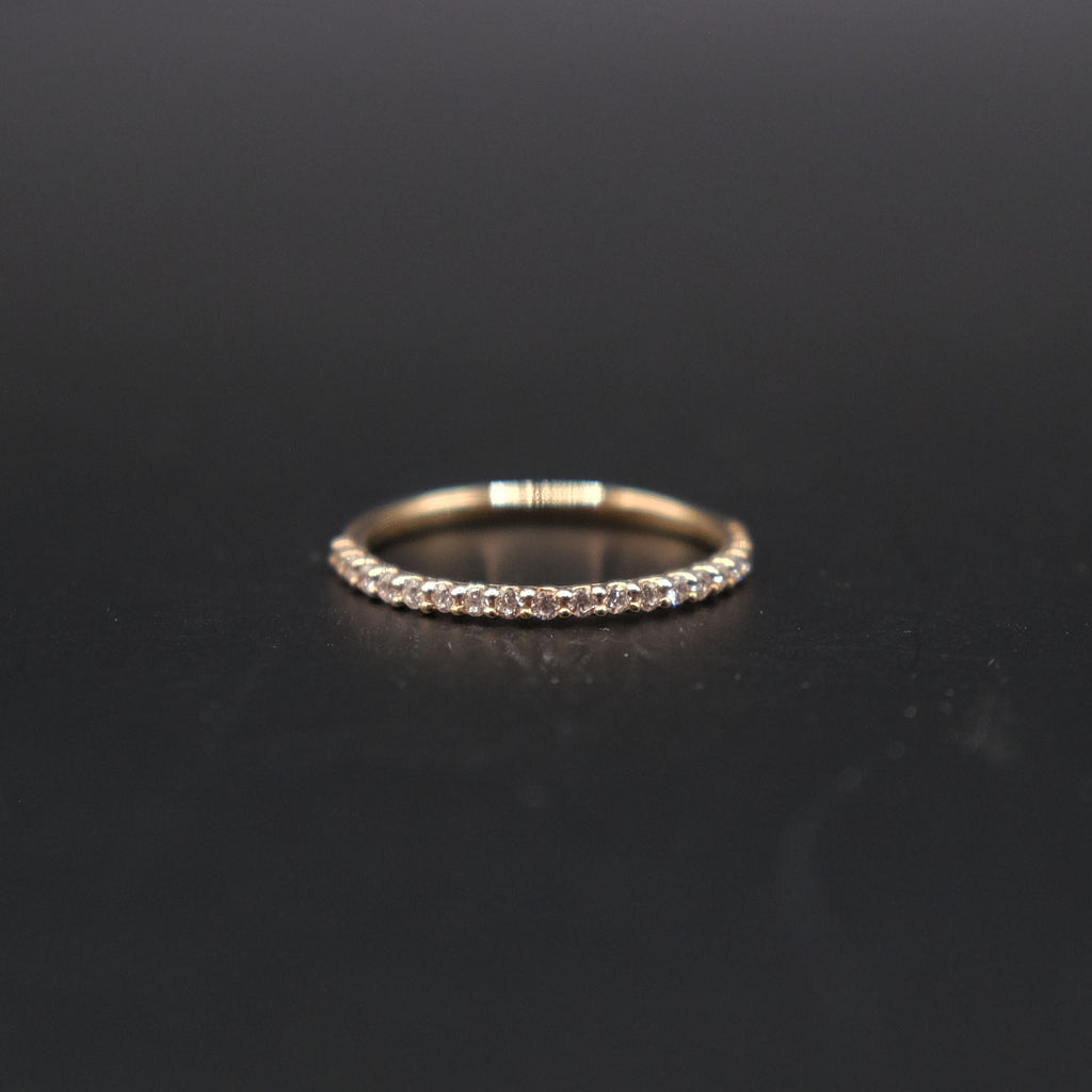 14k Gold Diamond Half Eternity Ring